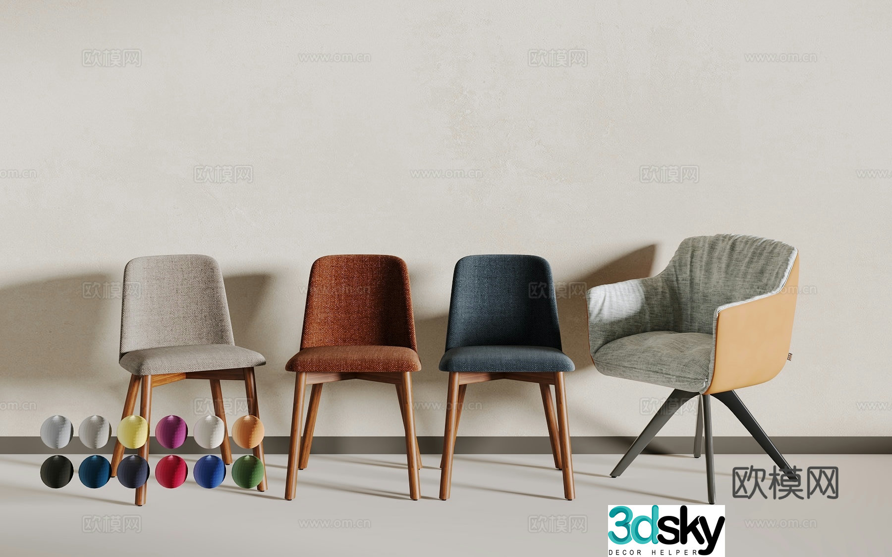Modern single chair 3d model