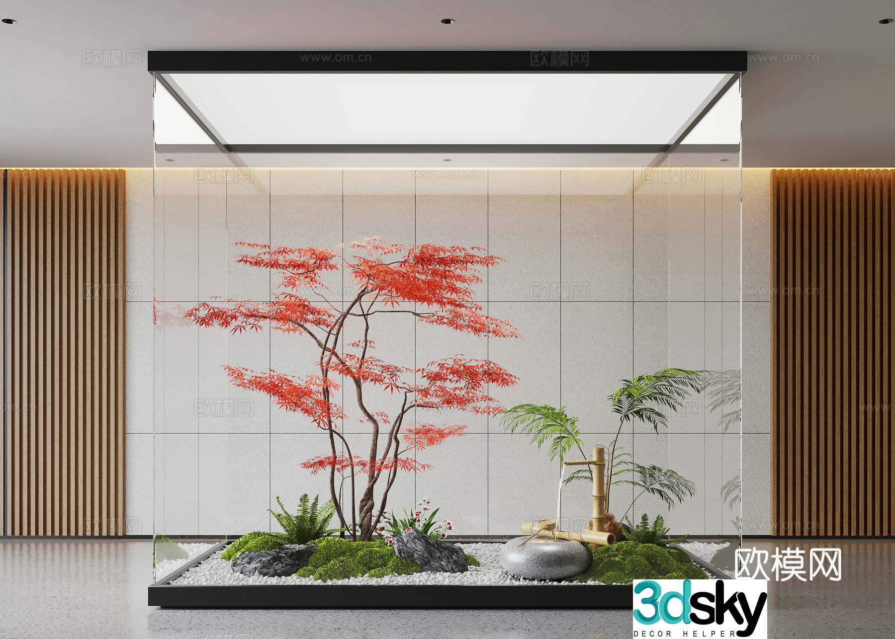 Modern interior landscape landscaping moss landscape landscape sketch 3d model