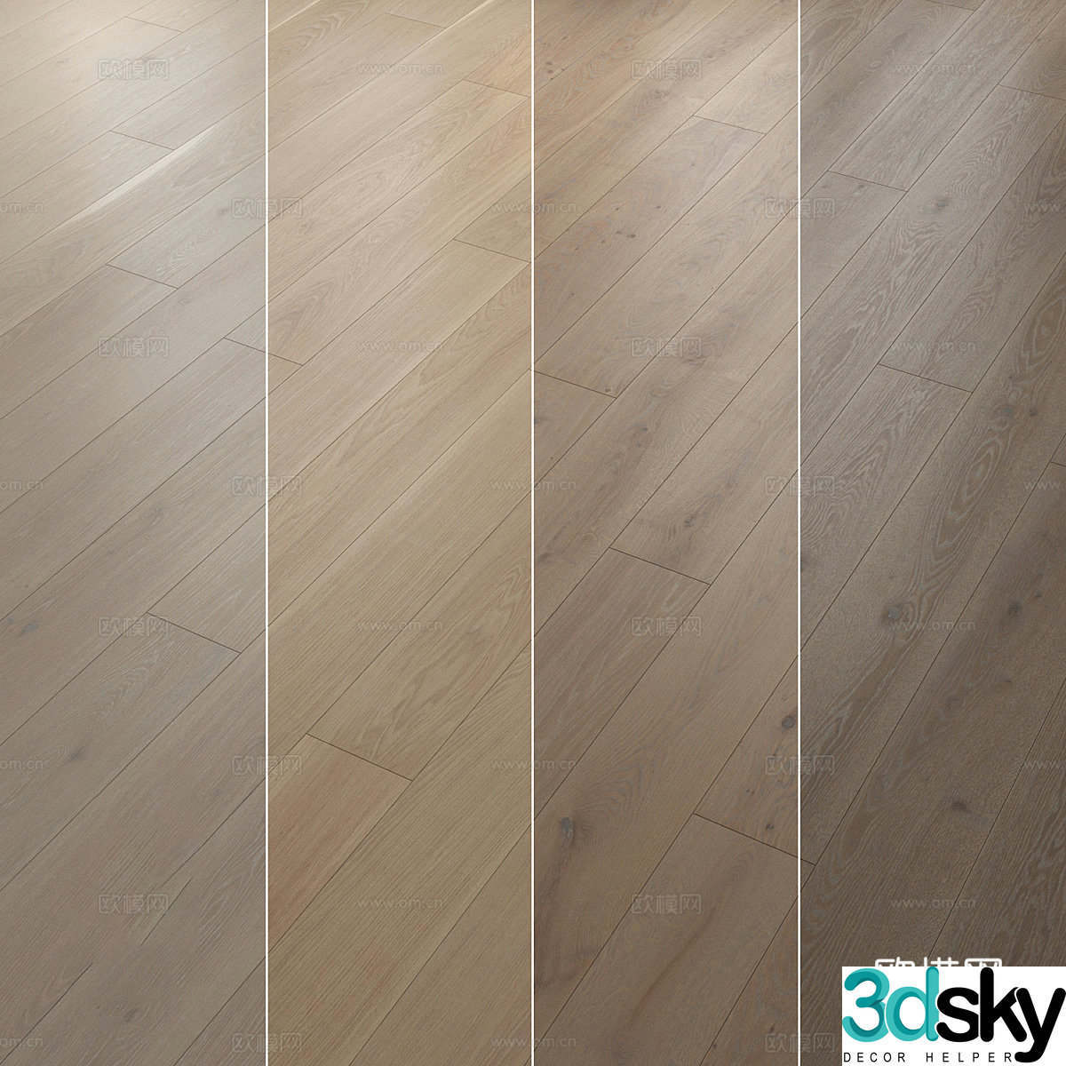 Modern Italian minimalist wood flooring material 3D model