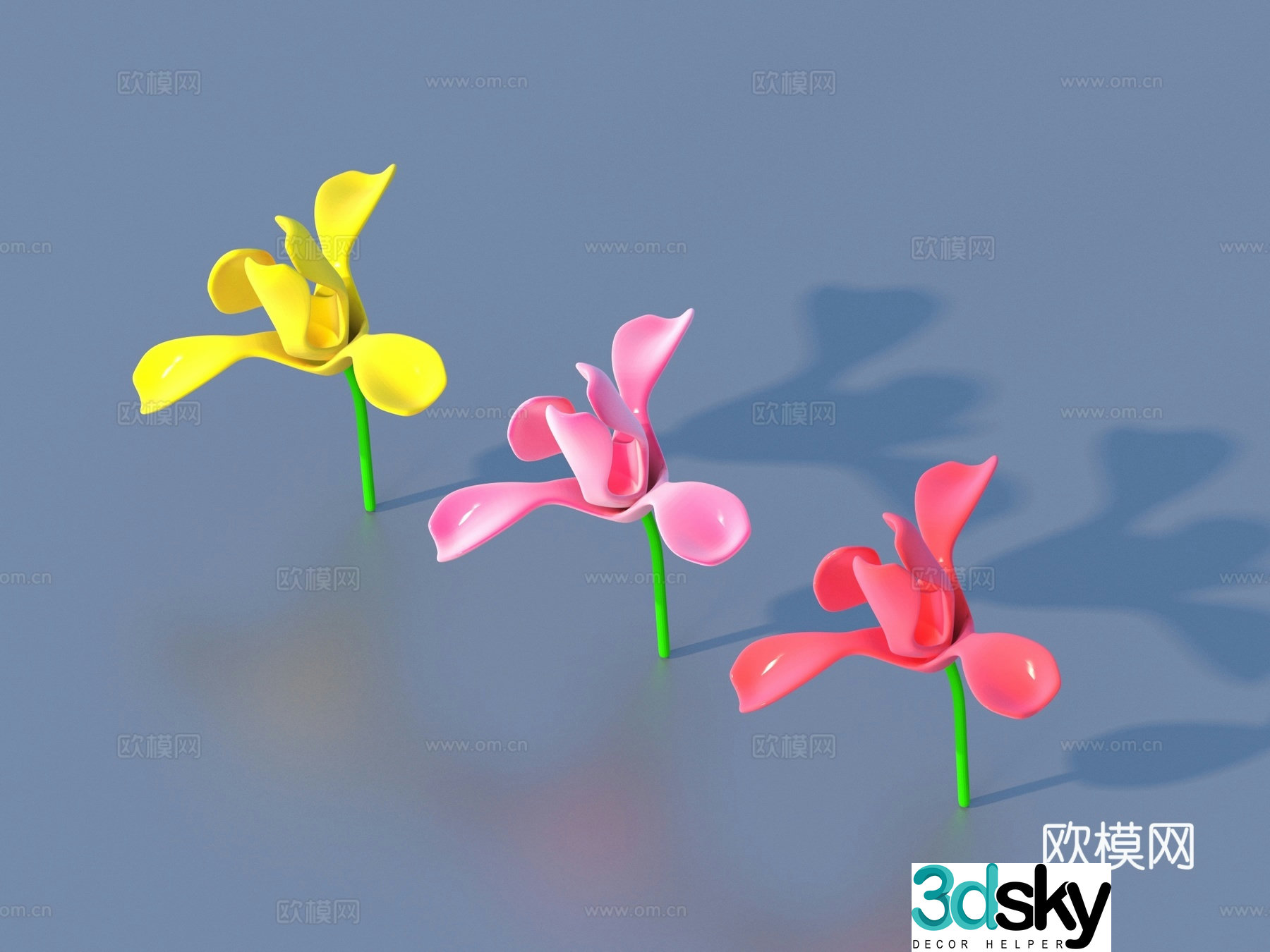 Flower Cartoon Flower Wild Flower Green Plant Flower 3d Model