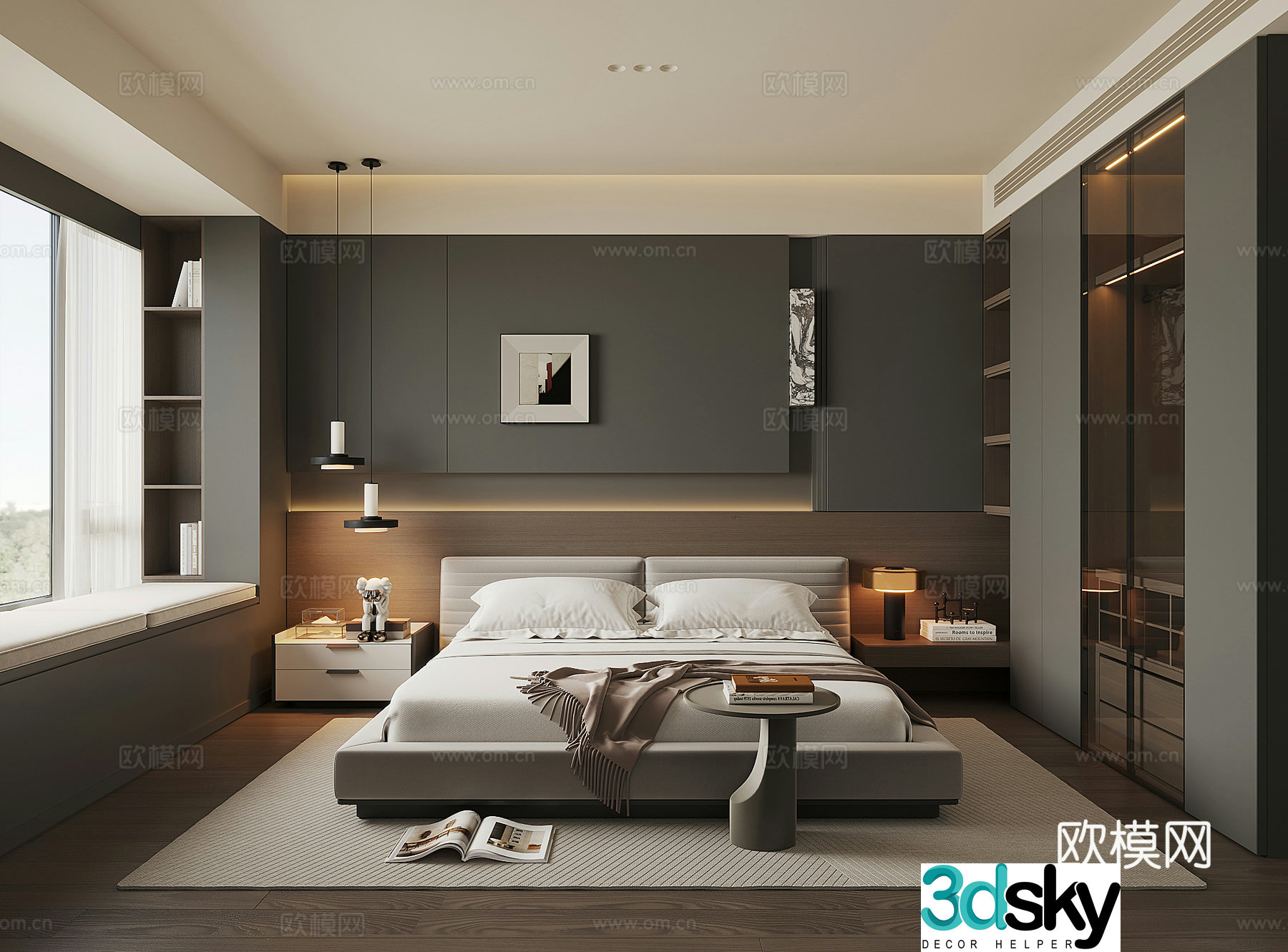 Modern home bedroom 3d model