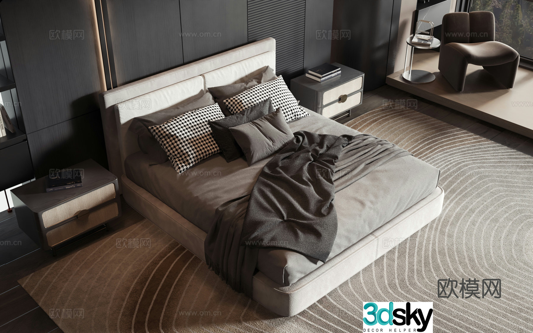 Modern style product bed 3d model