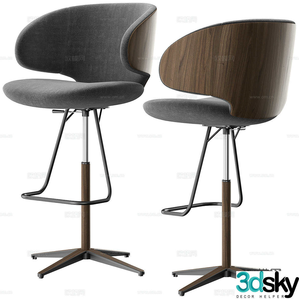Modern Italian bar chair 3d model