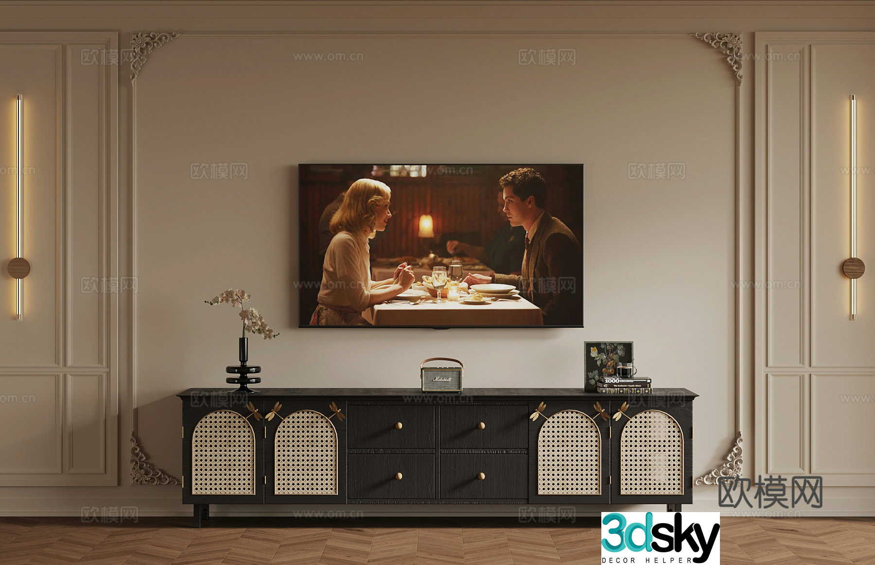 TV cabinet French TV cabinet 3d model