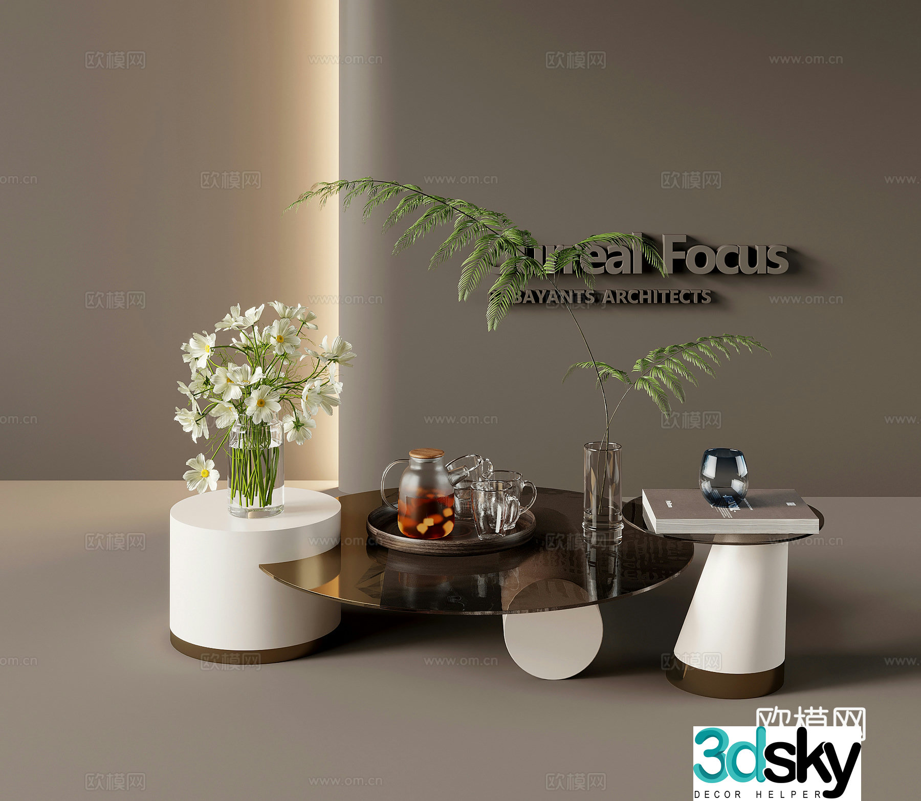 Coffee table Modern simple coffee table Spliced â€‹â€‹coffee table Combination coffee table 3D model