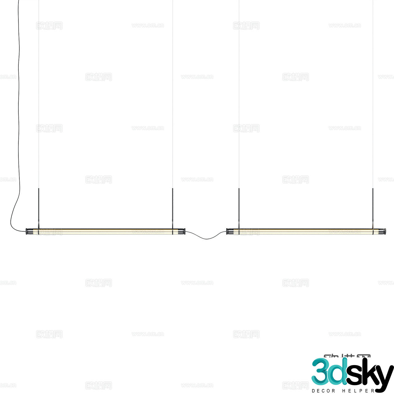 Marset Minimalist Chandelier Glass Chandelier Metal Chandelier Long Strip Chandelier 3D Model