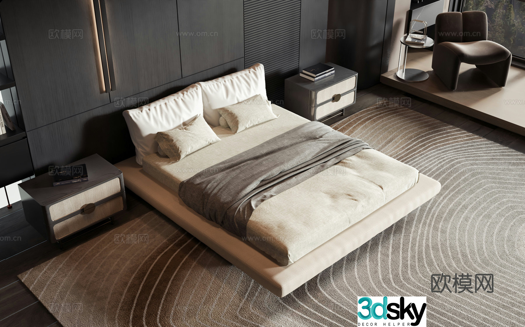 Modern style product bed 3d model