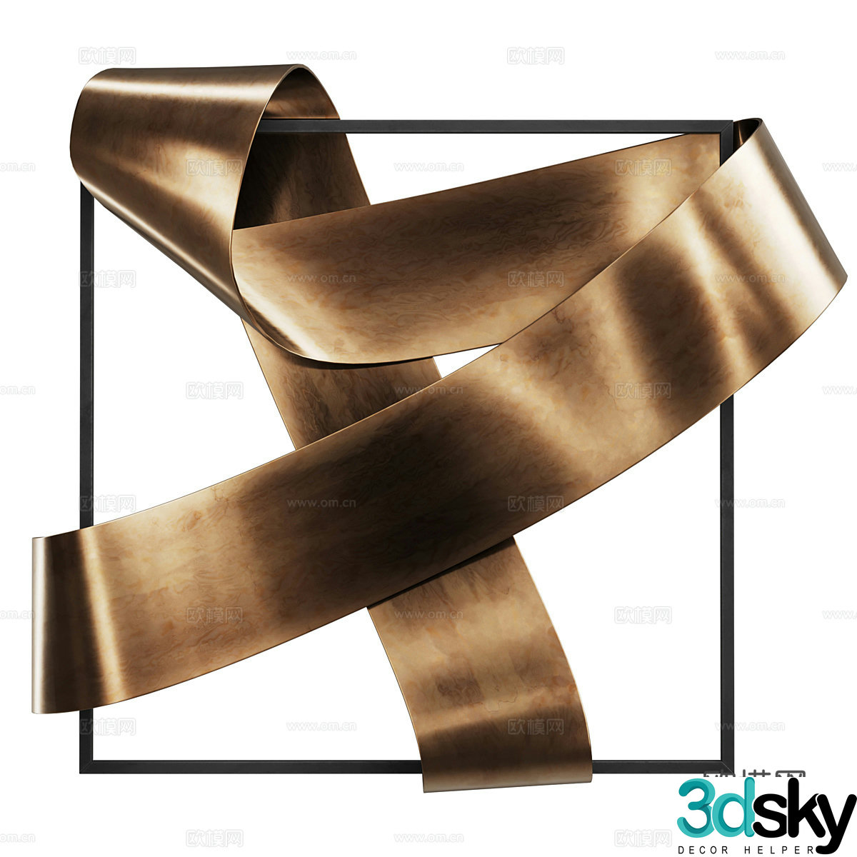 Modern Italian light luxury metal wall decoration pendant 3D model