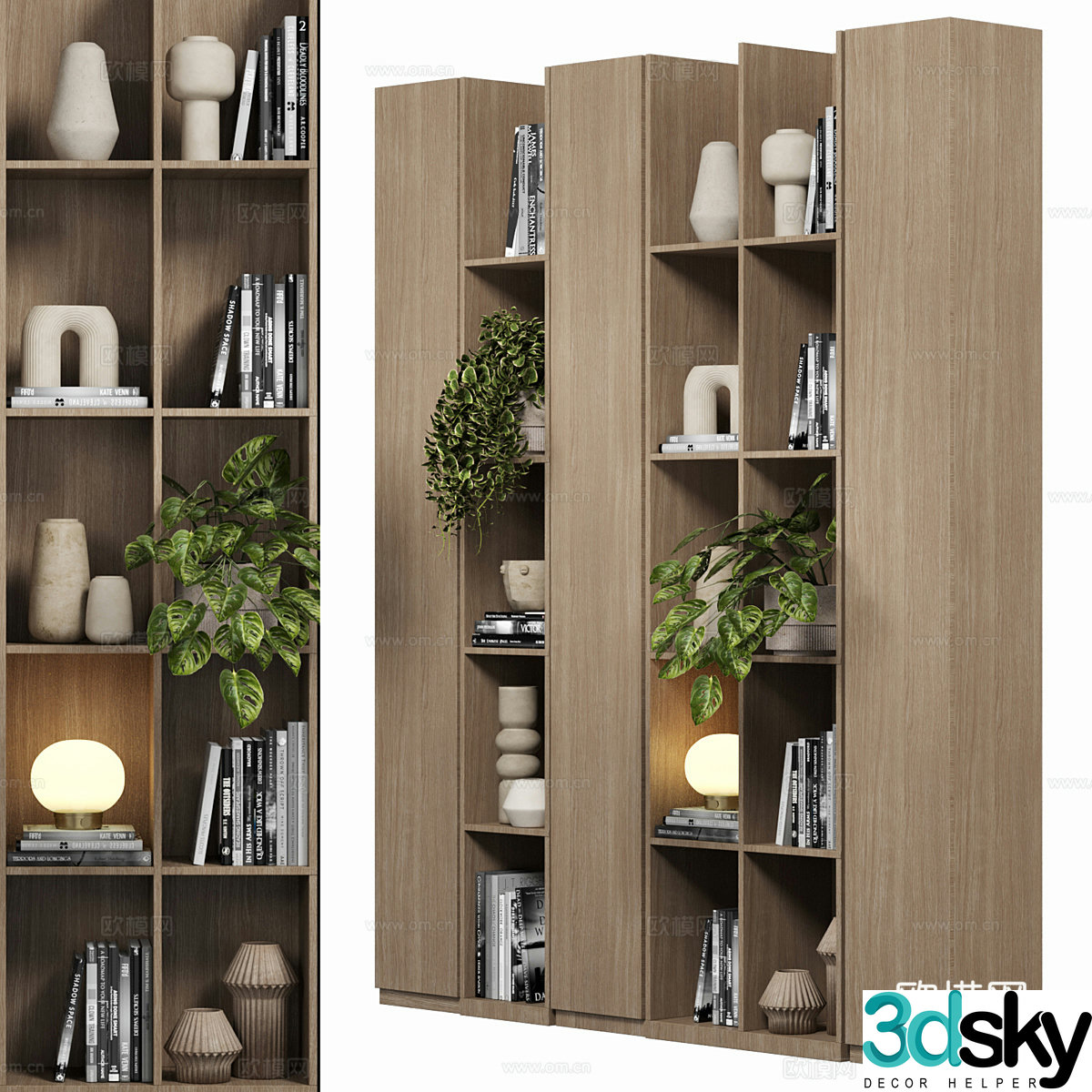 Modern Italian decorative cabinet Decorative rack Bookshelf 3D model