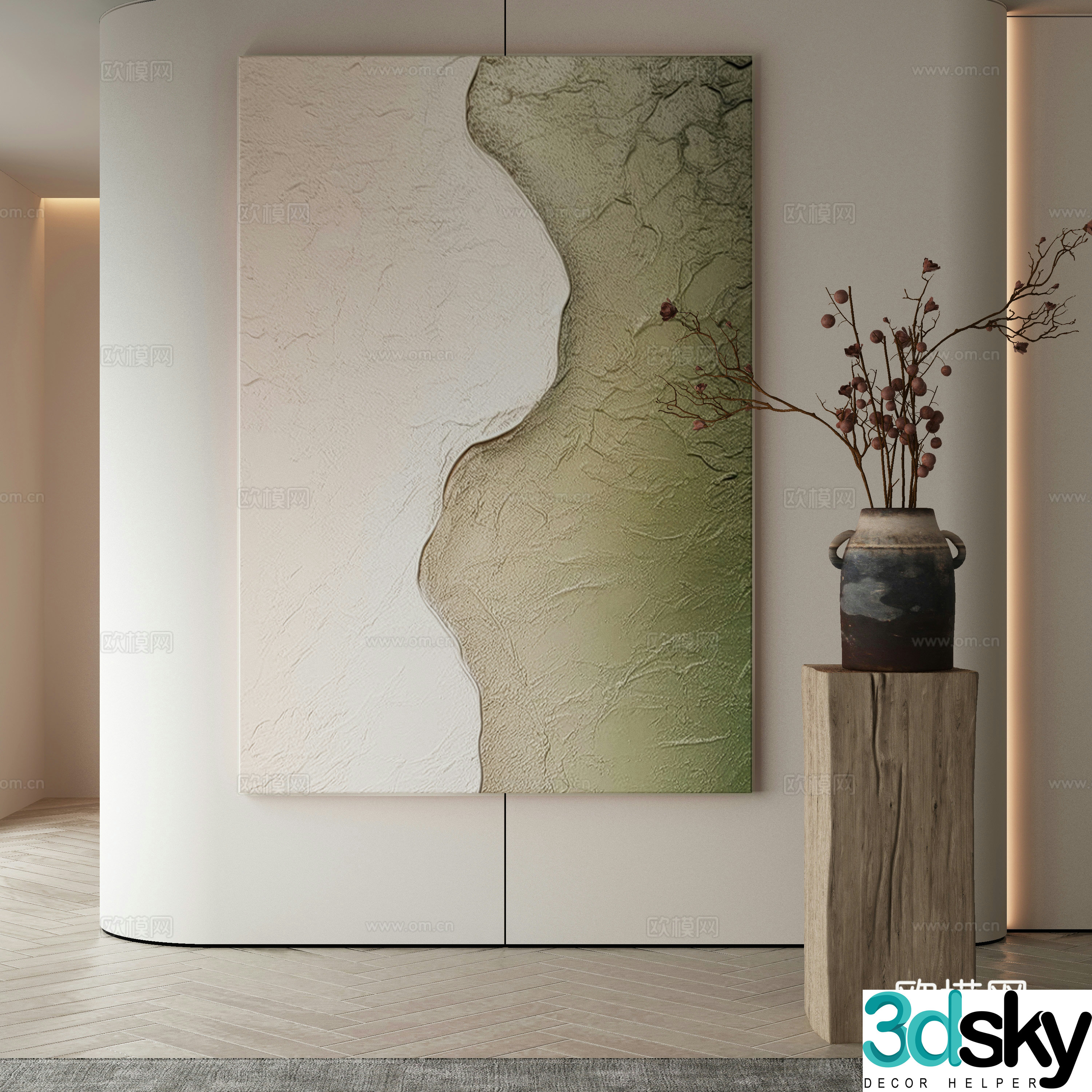 Modern Wasabi Hanging Painting Oil Painting 3D Model