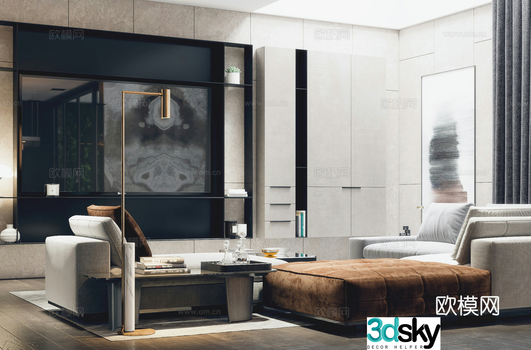 Modern living room modern living room modern dining room dining table chair dining table chandelier corner 3d model