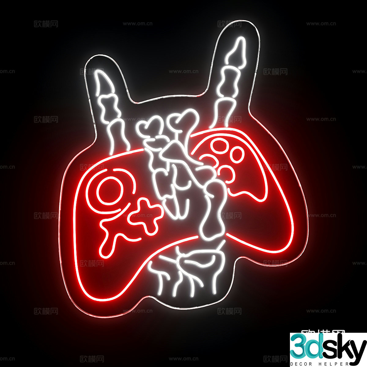 Modern neon light 3d model