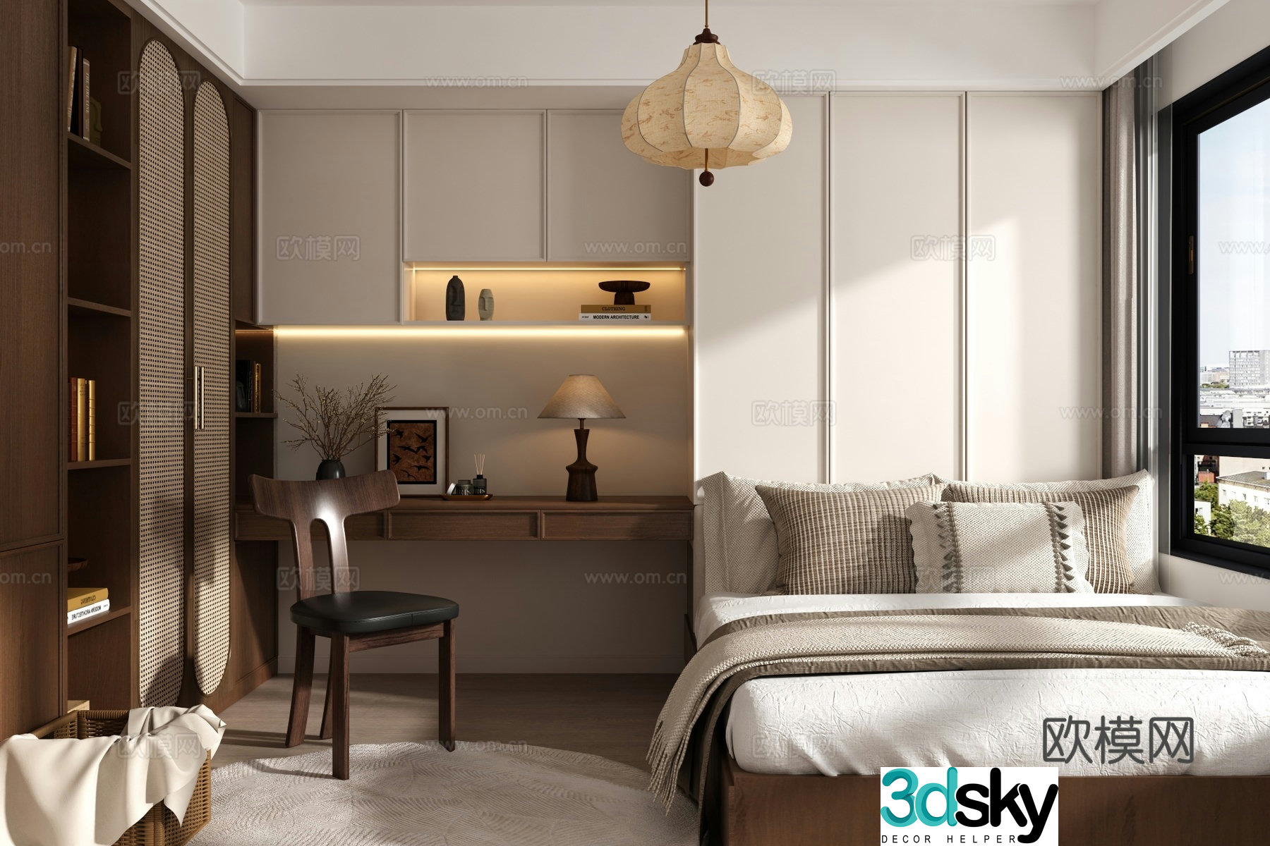 Middle style tatami bedroom 3d model