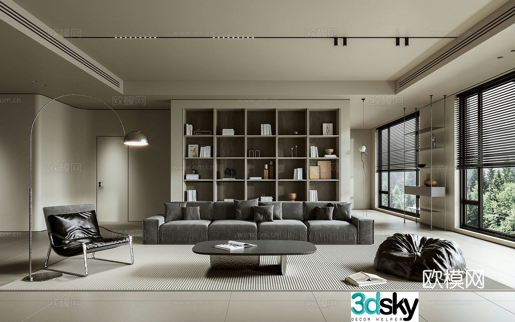 Minimalist living room 3d model