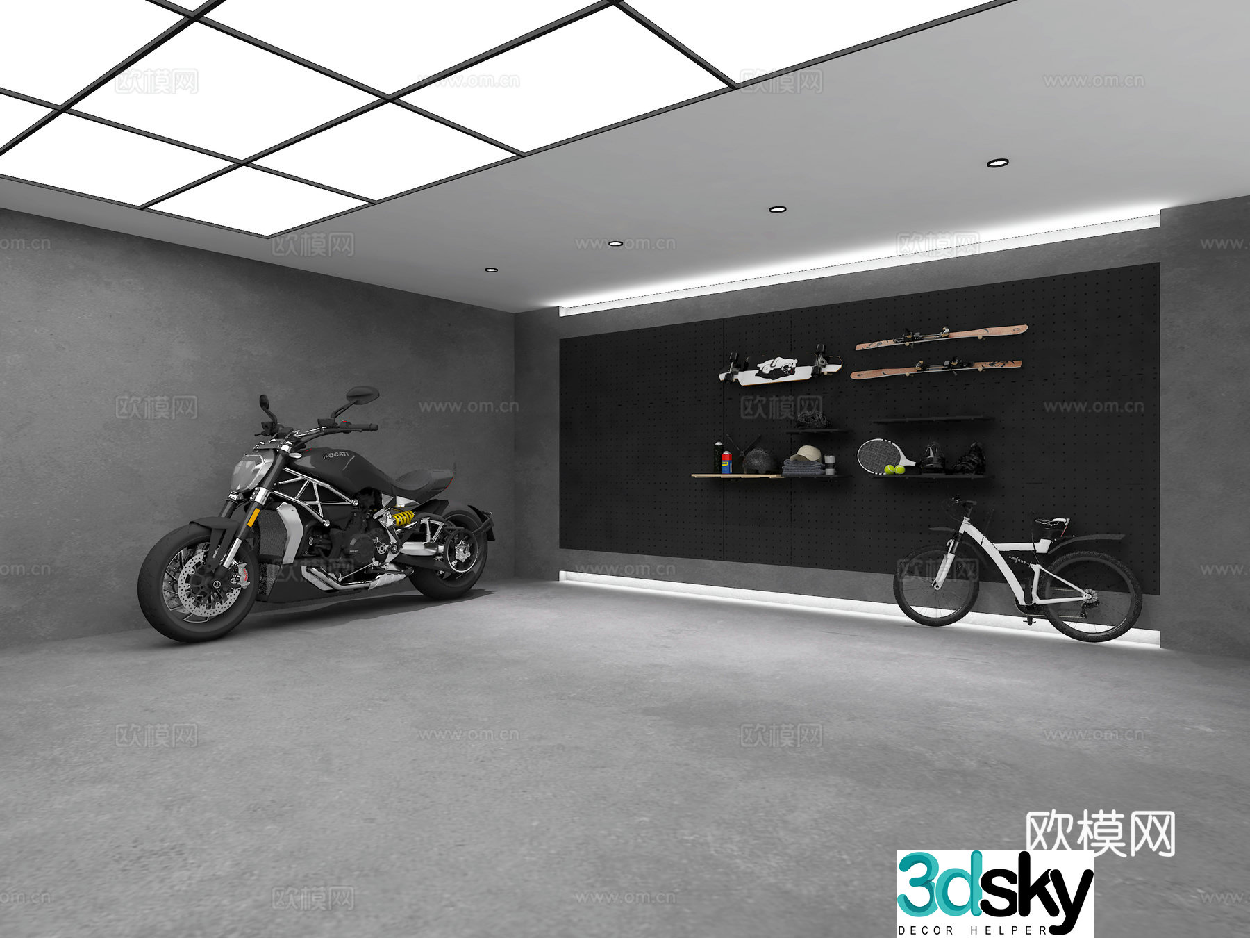 Modern garage 3d model
