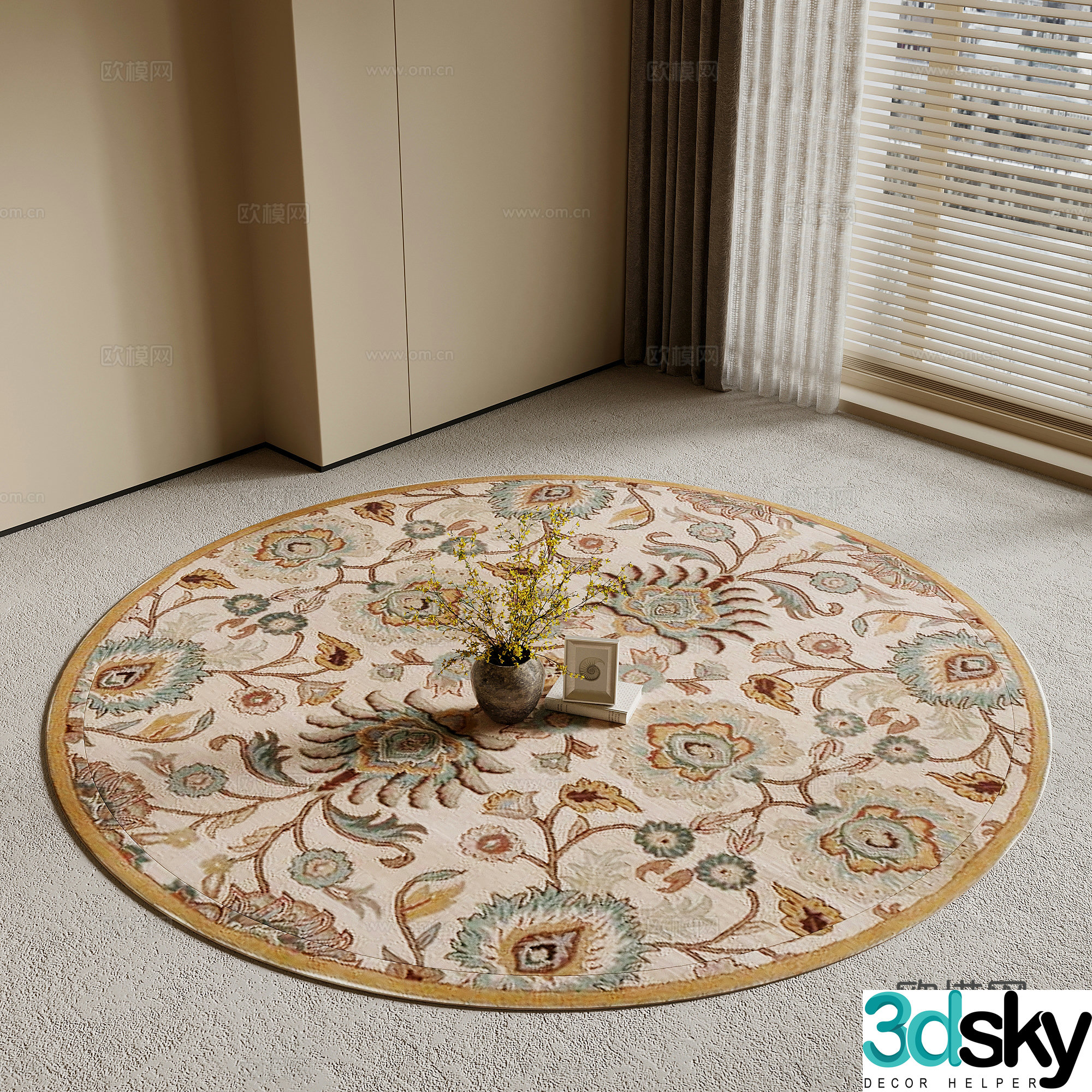 Carpet French retro style carpet 3d model