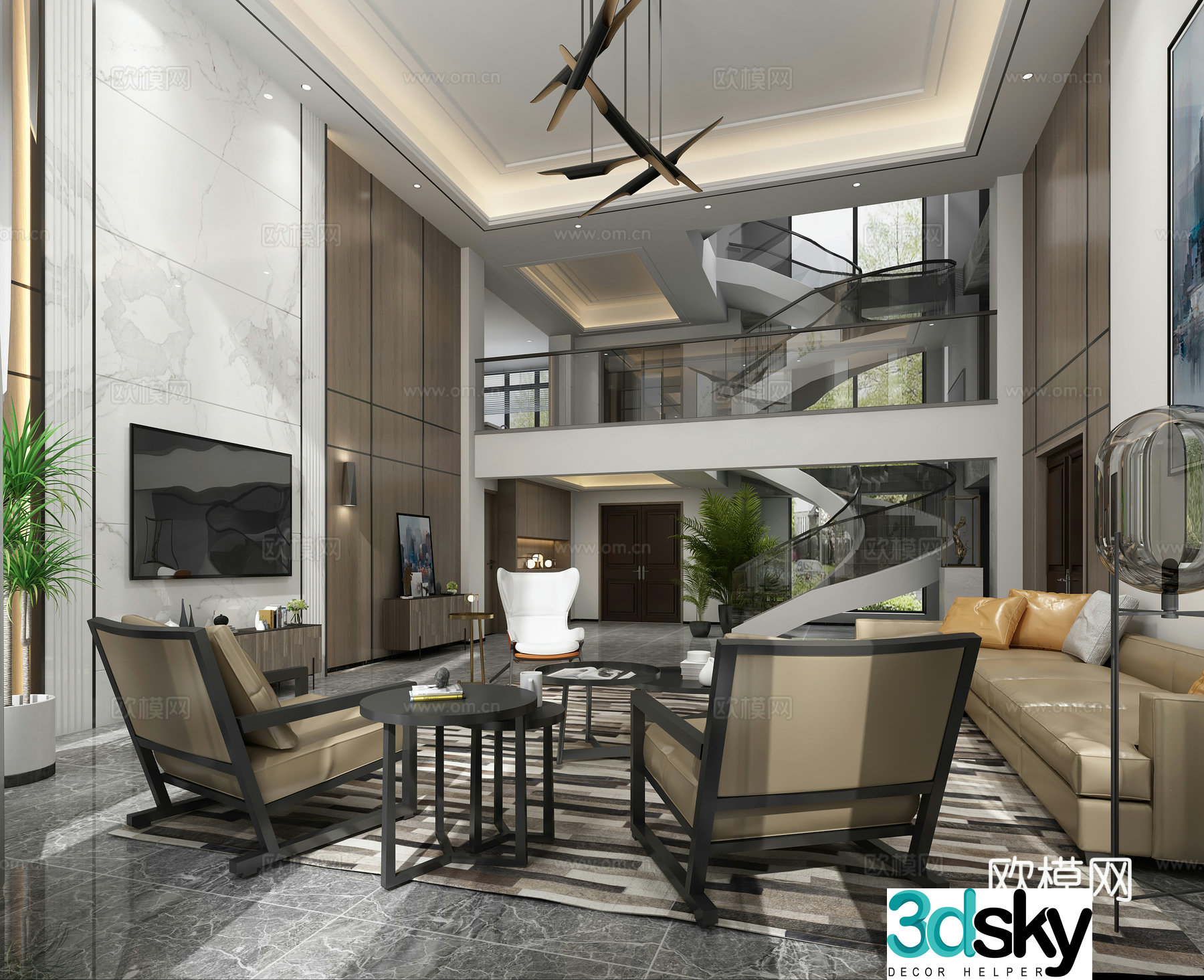 Modern Airbus Restaurant Large Picture 3D Model