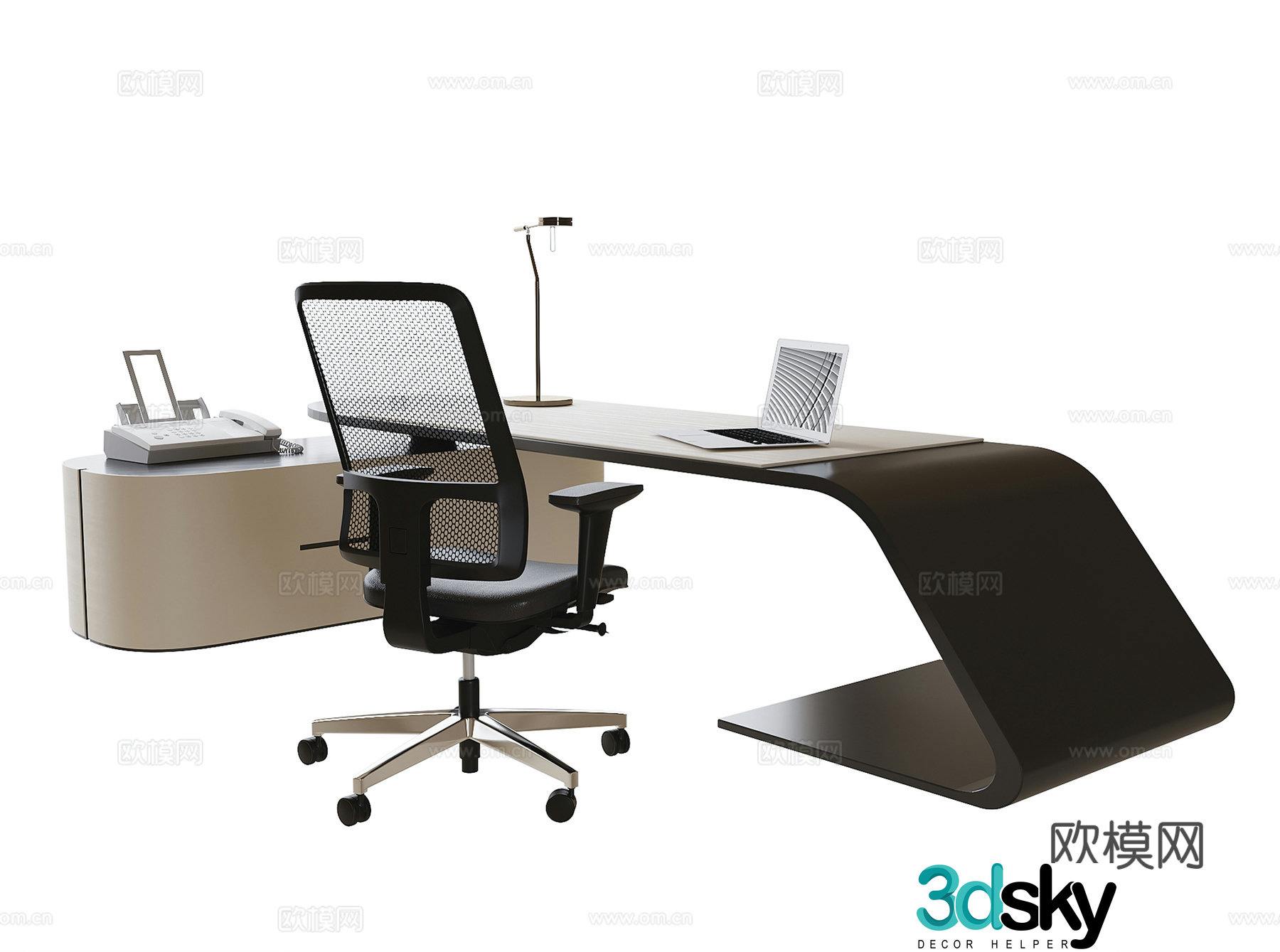 Modern boss office desk chair office chair table desk chair 3d model