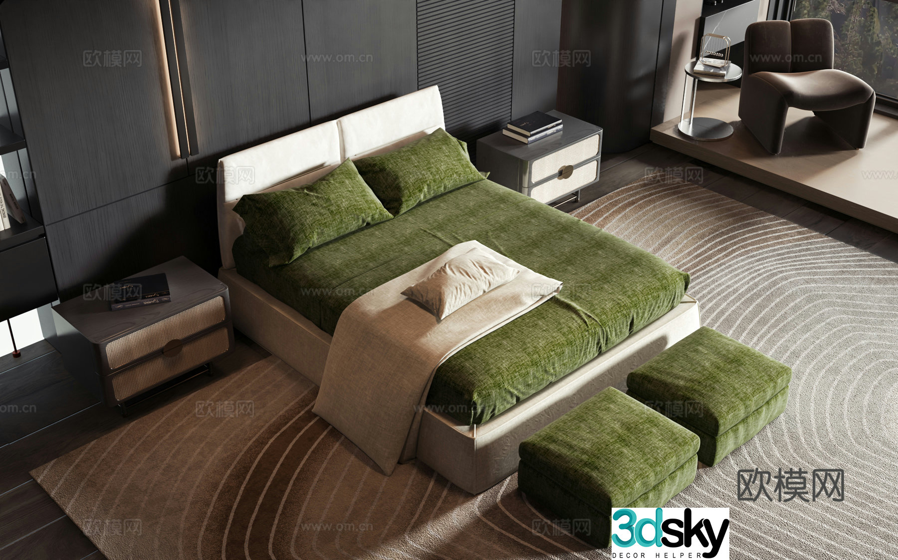 Modern style product bed 3d model