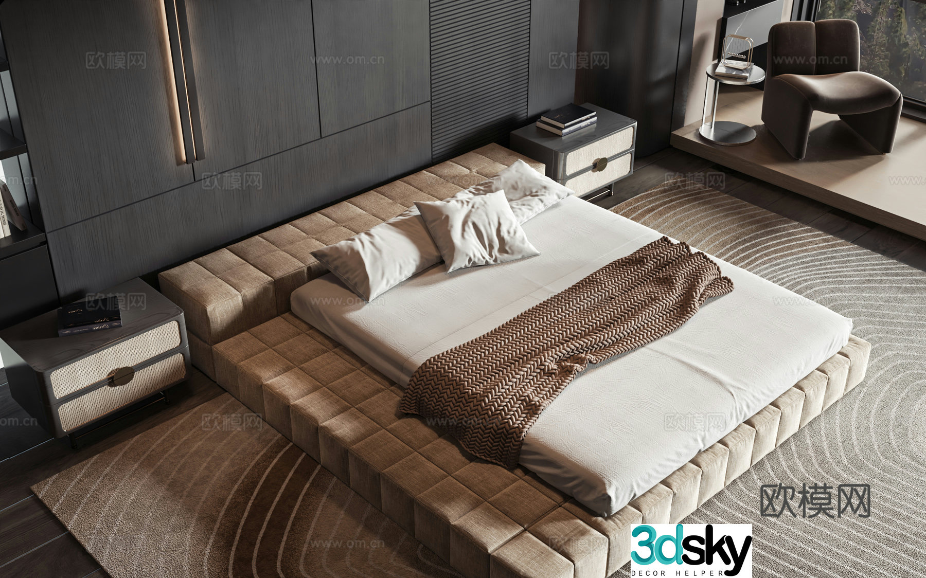 Modern style product bed 3d model