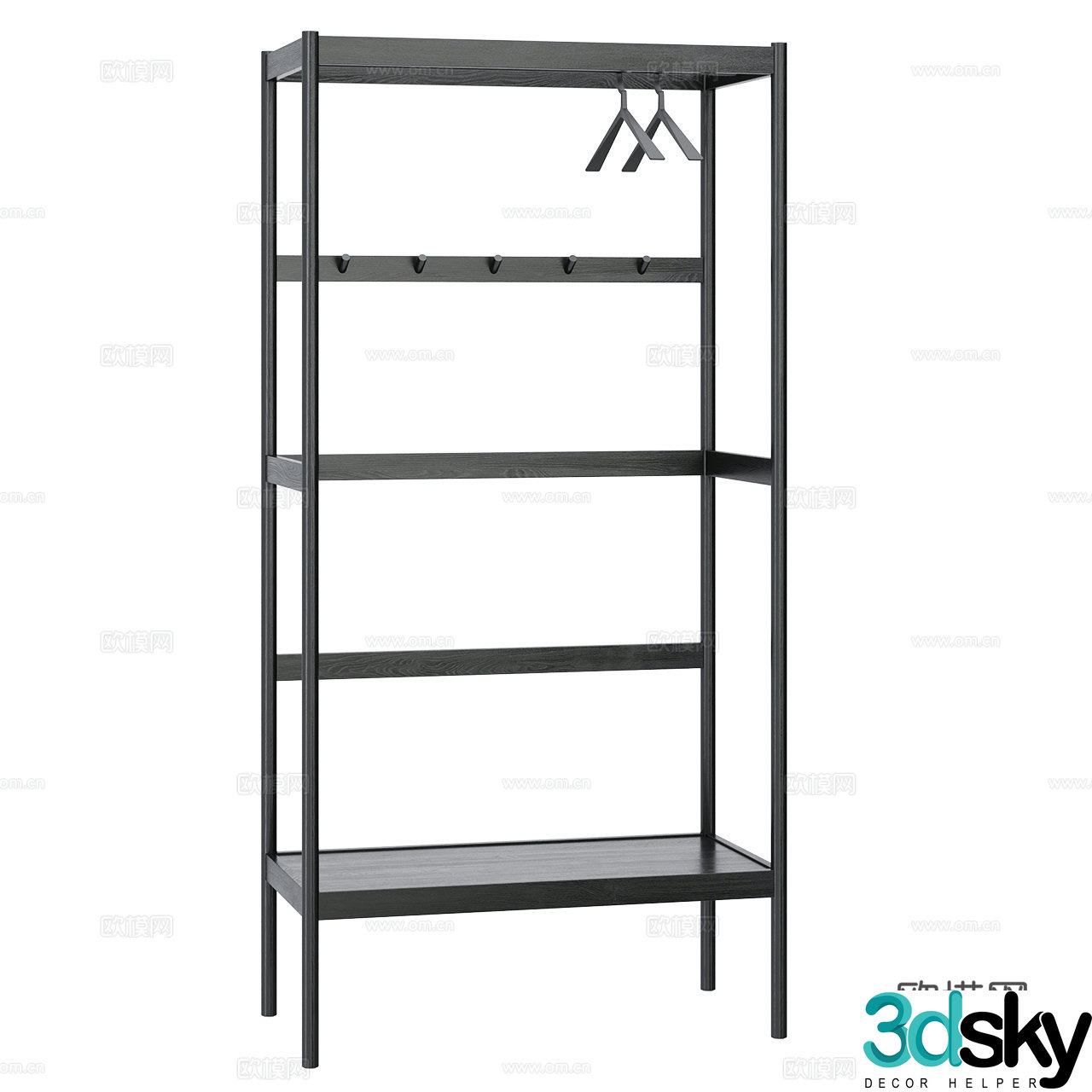 Schonbuch Nordic clothes hanger Minimalist clothes hanger Minimalist wardrobe Open wardrobe 3d model