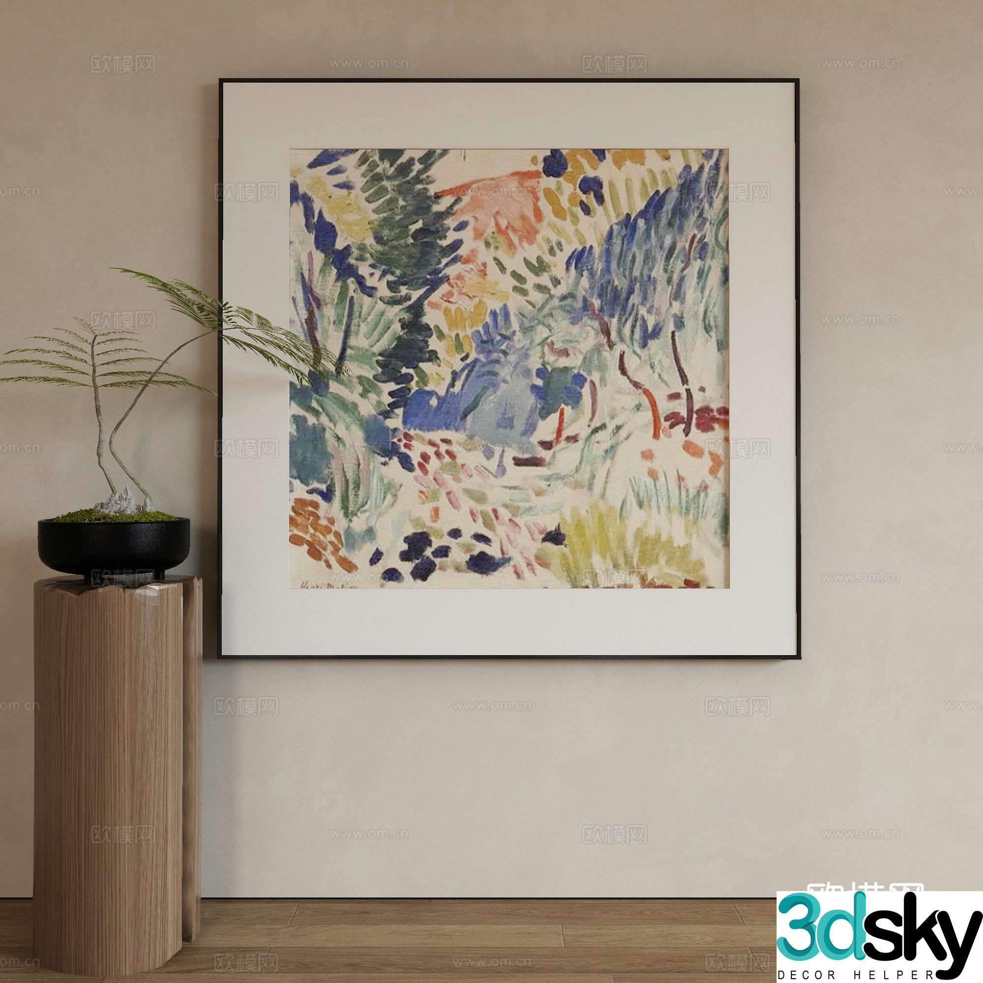 Modern Wasabi Hanging Painting Oil Painting 3D Model