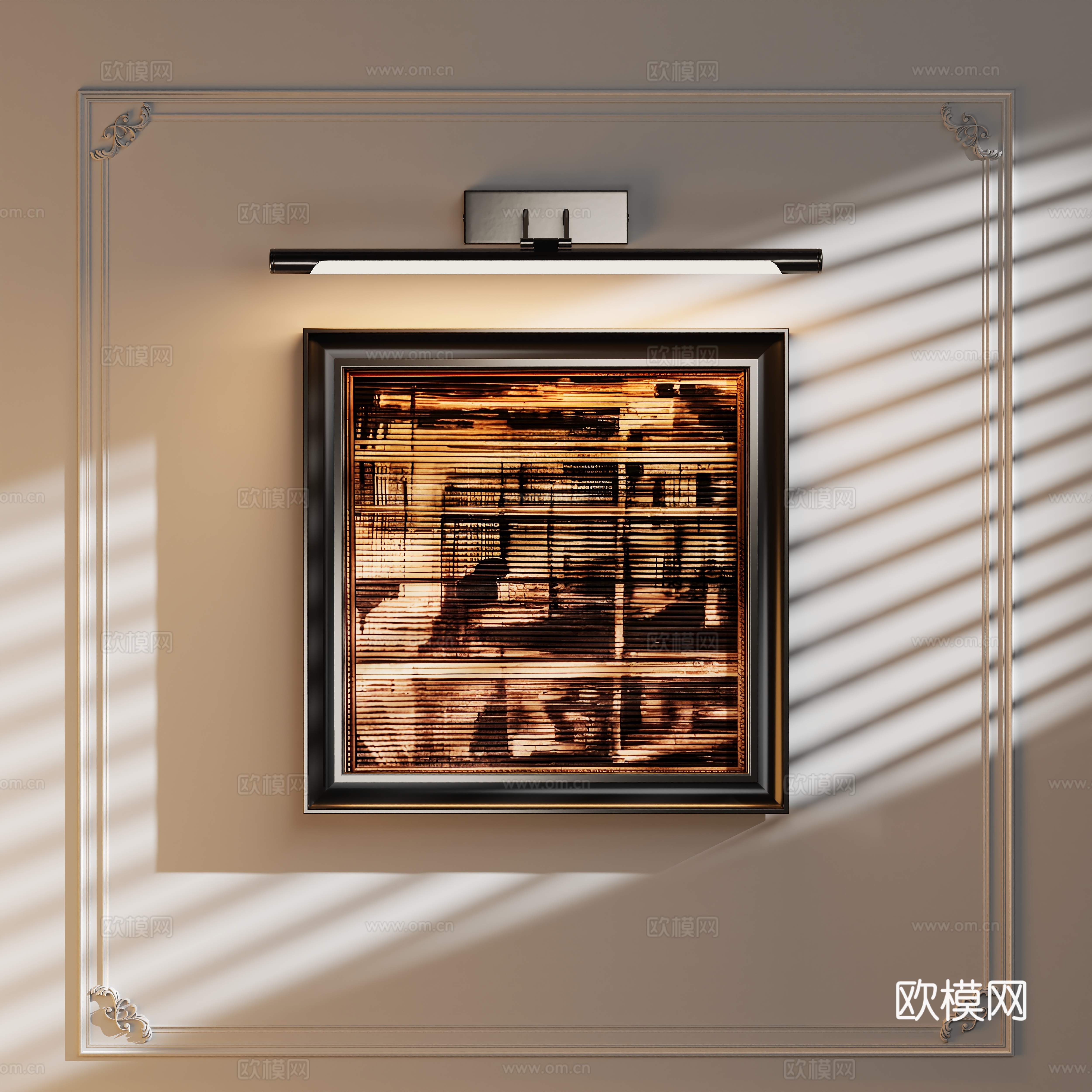 Modern retro light luxury decorative painting 3d model