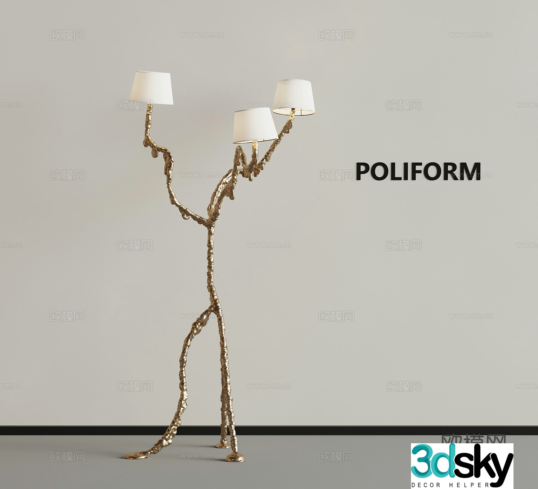 French floor lamp Art floor lamp 3d model