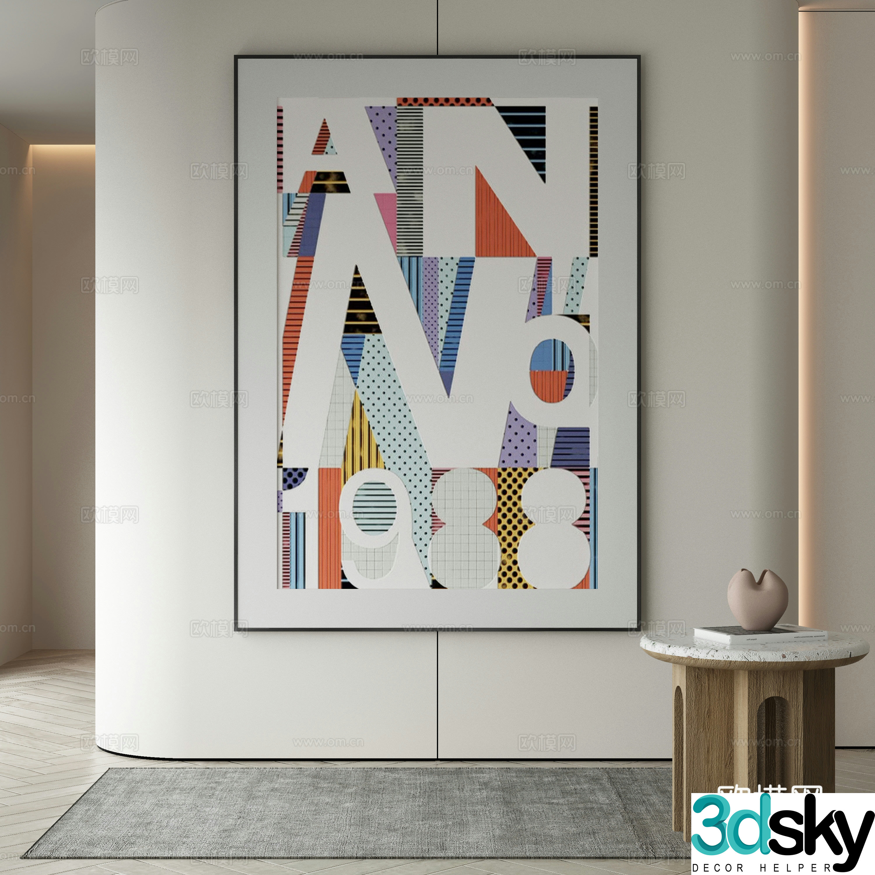 Modern Wasabi Hanging Painting Oil Painting 3D Model