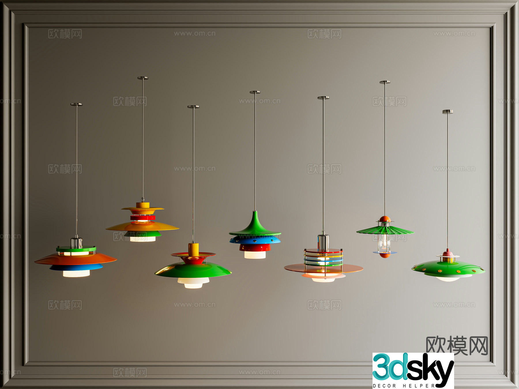Retro medieval chandeliers restaurant bar flying saucer lights Bauhaus creative chandeliers restaurant bar stainless 3D model