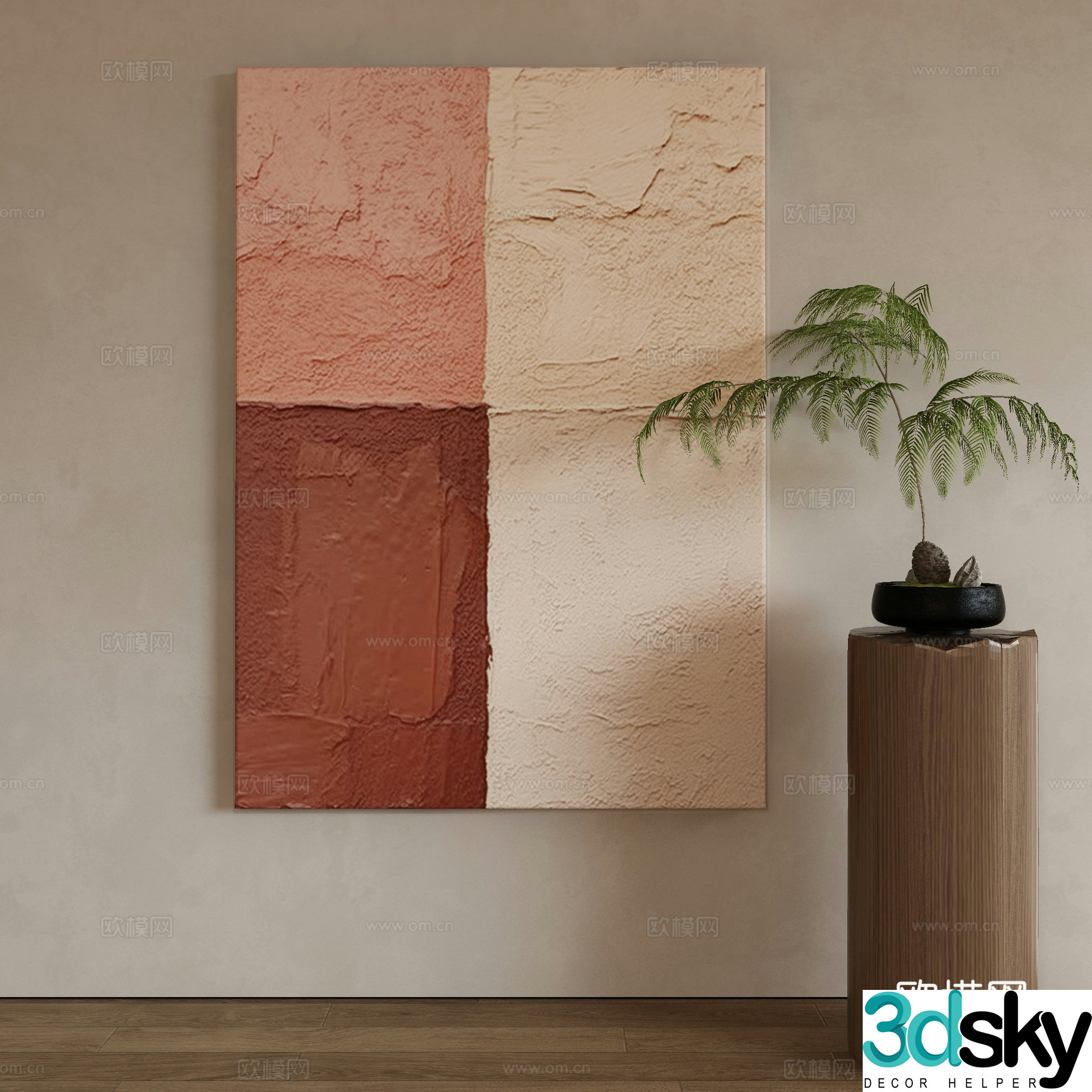 Modern Wasabi Hanging Painting Oil Painting 3D Model