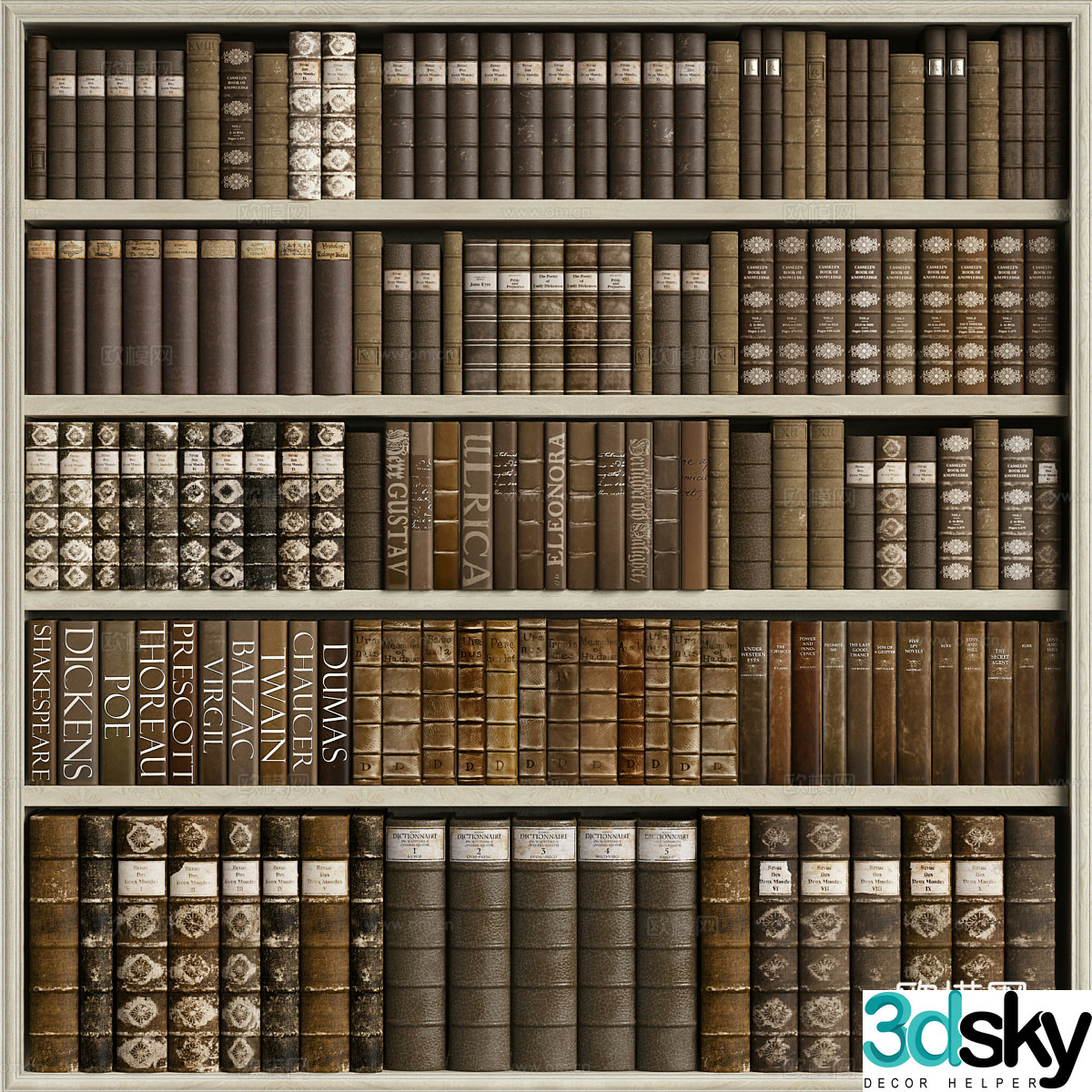 American retro classic book 3d model