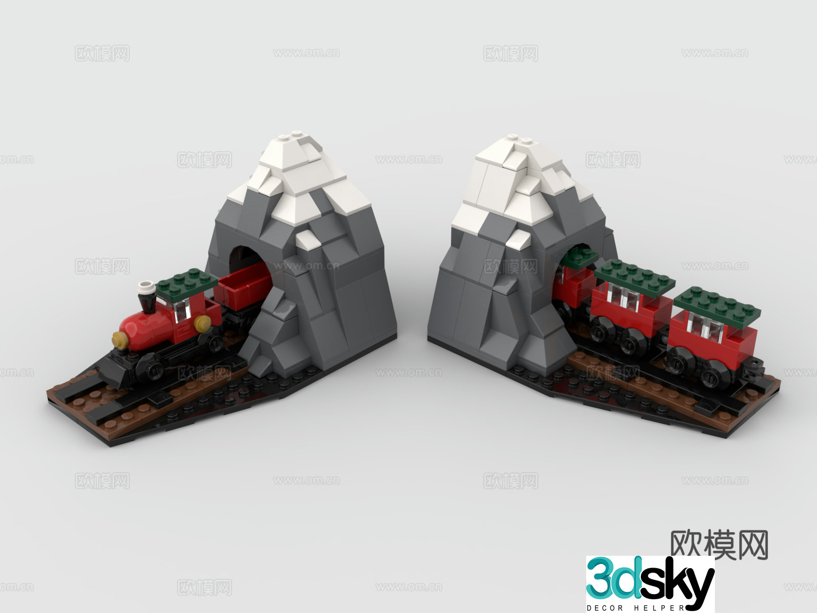 LEGO LEGO Toys Building Blocks Mountain Tunnel Train 3D Model