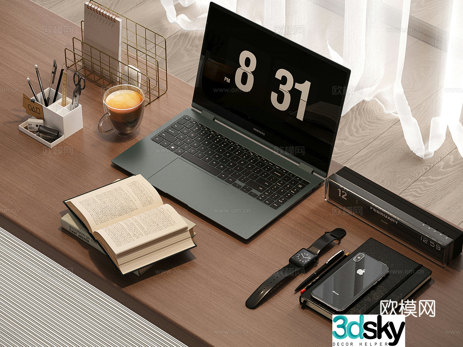 Modern laptop digital product 3d model