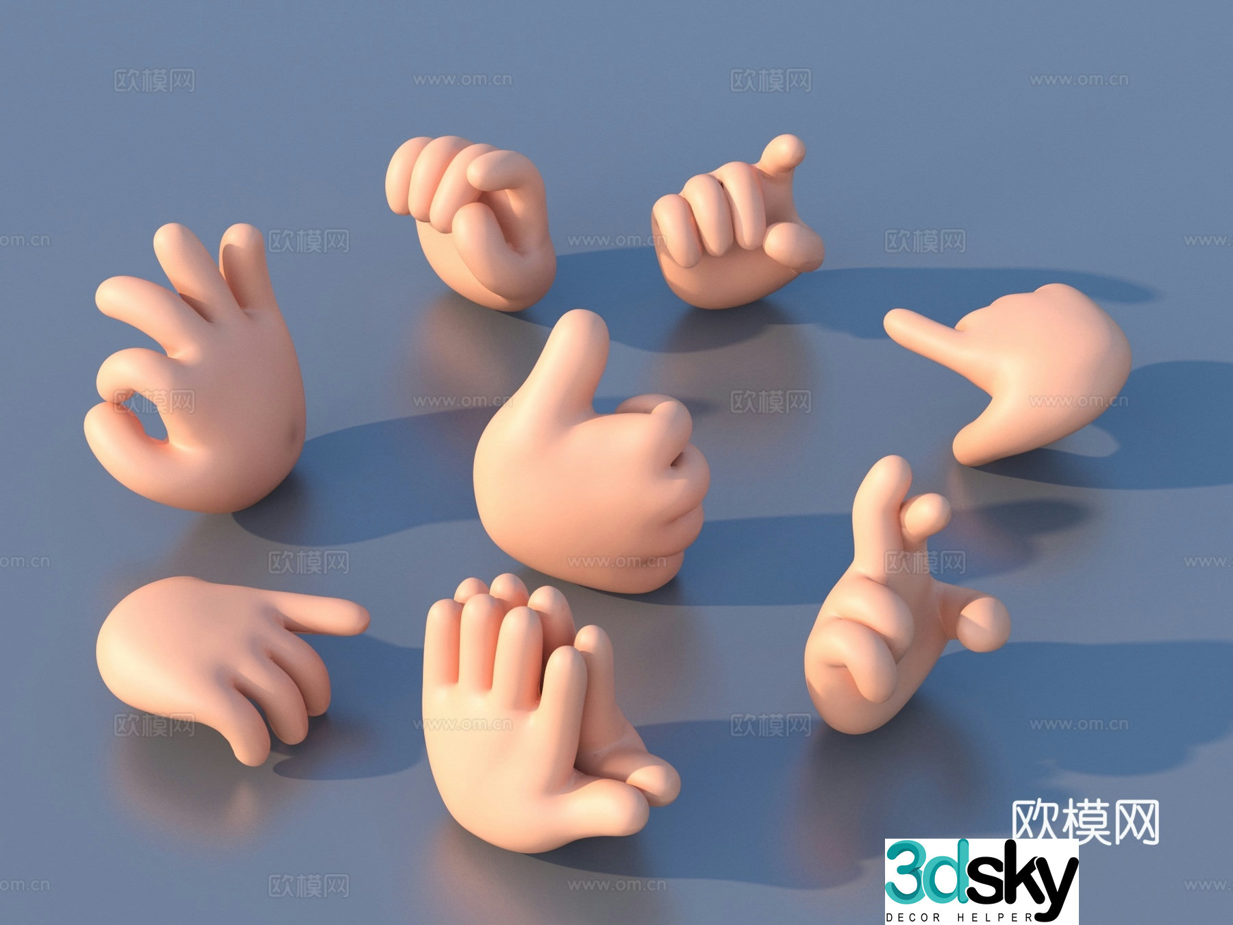Gesture Hand model Palm 3d model