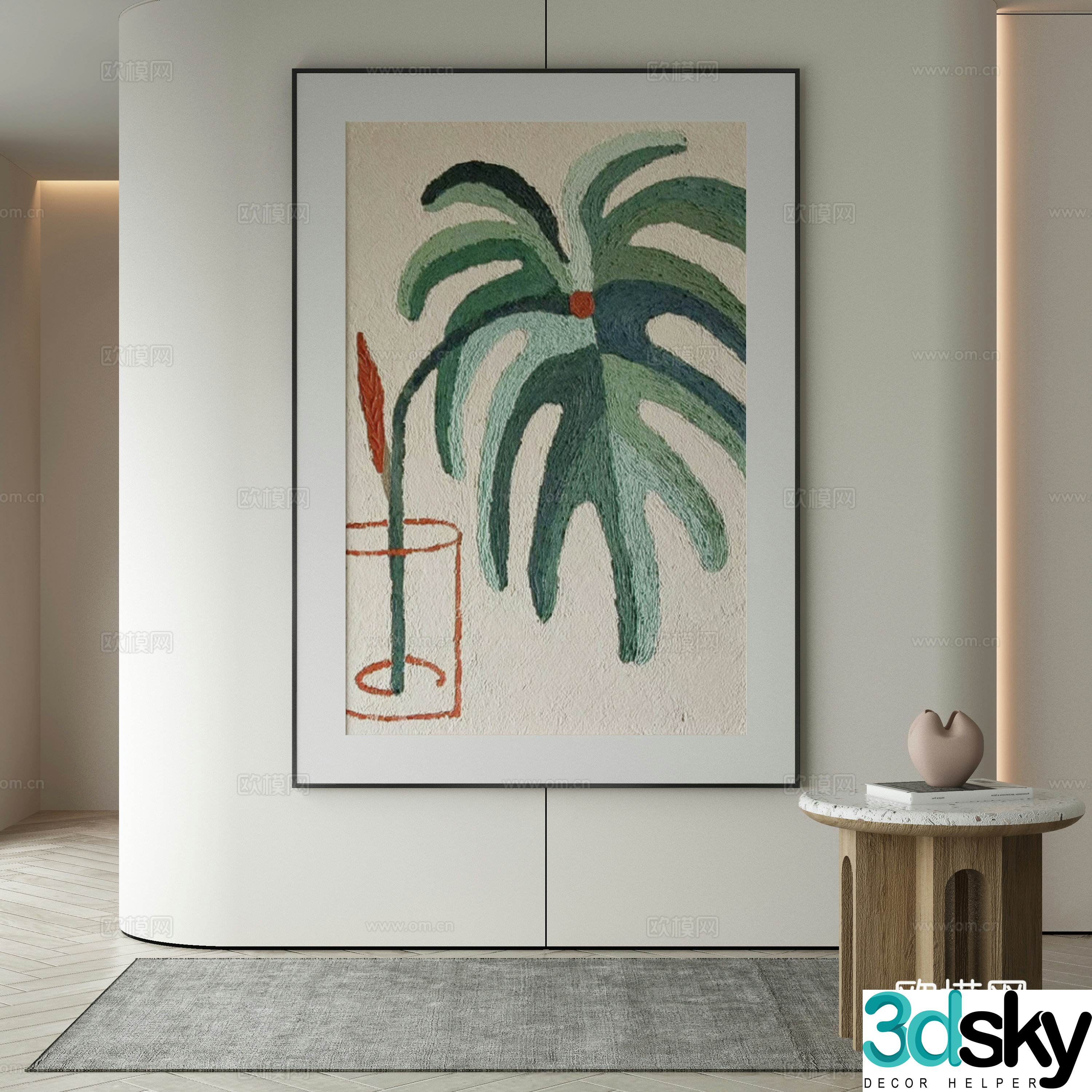 Modern Wasabi Hanging Painting Oil Painting 3D Model