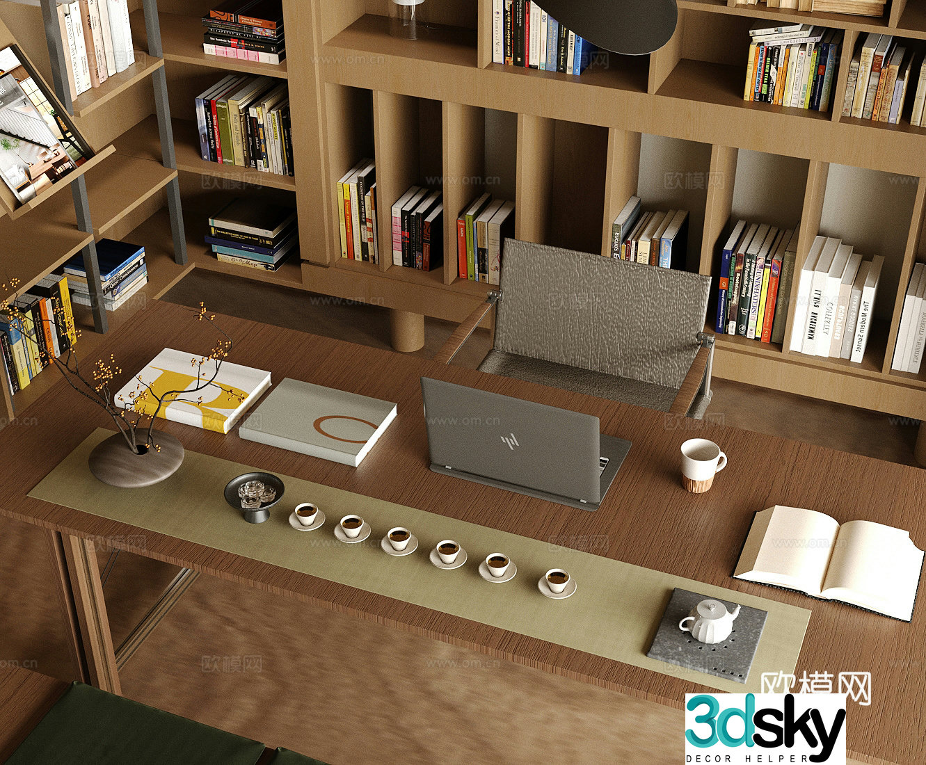 Medium ornament combination Desk ornament combination Medium ornament combination Retro style desk ornament 3D model