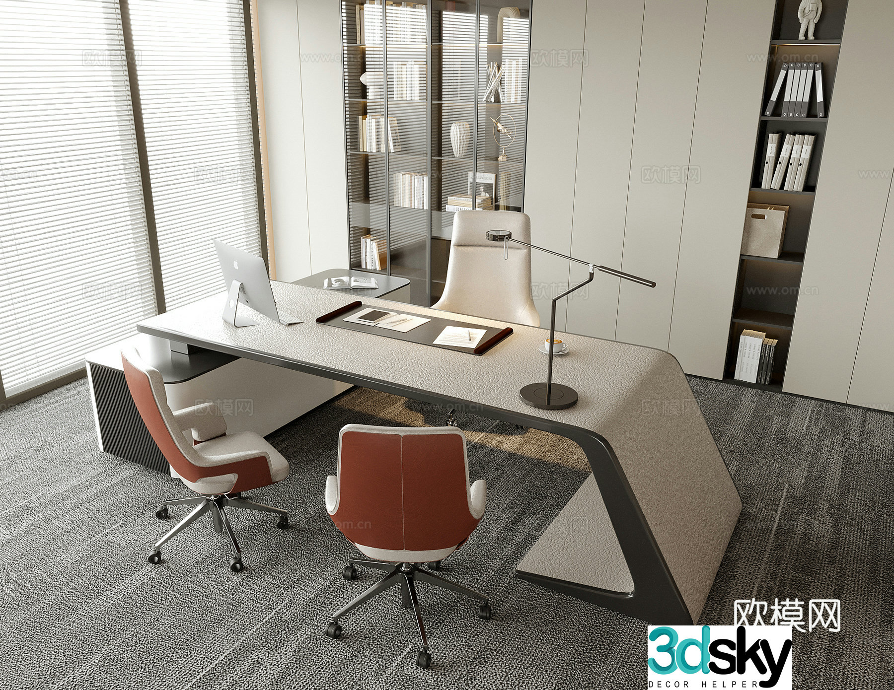 Modern boss office desk chair office desk chair chair 3d model