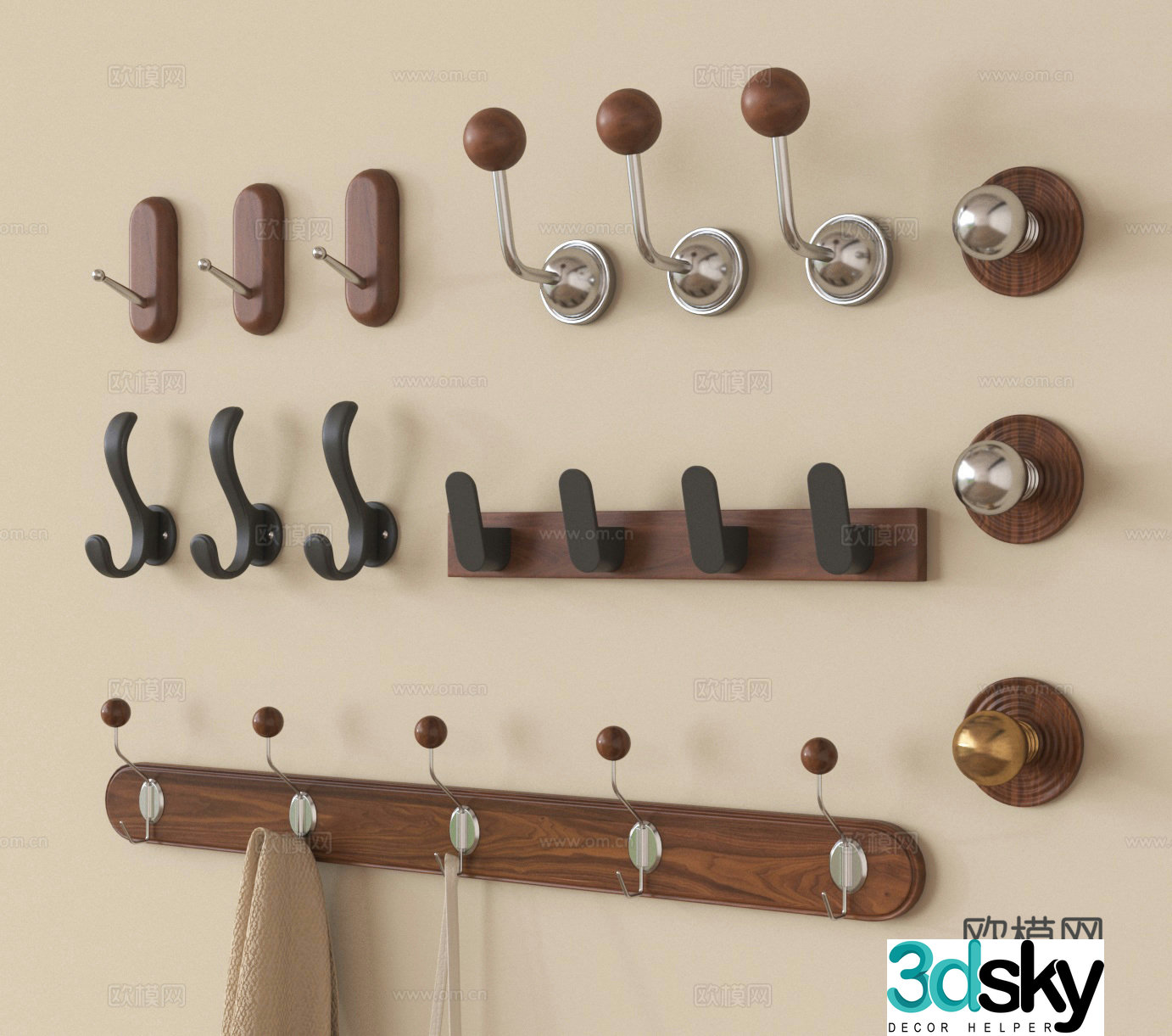 Hook Clothes hook Wall hook 3d model
