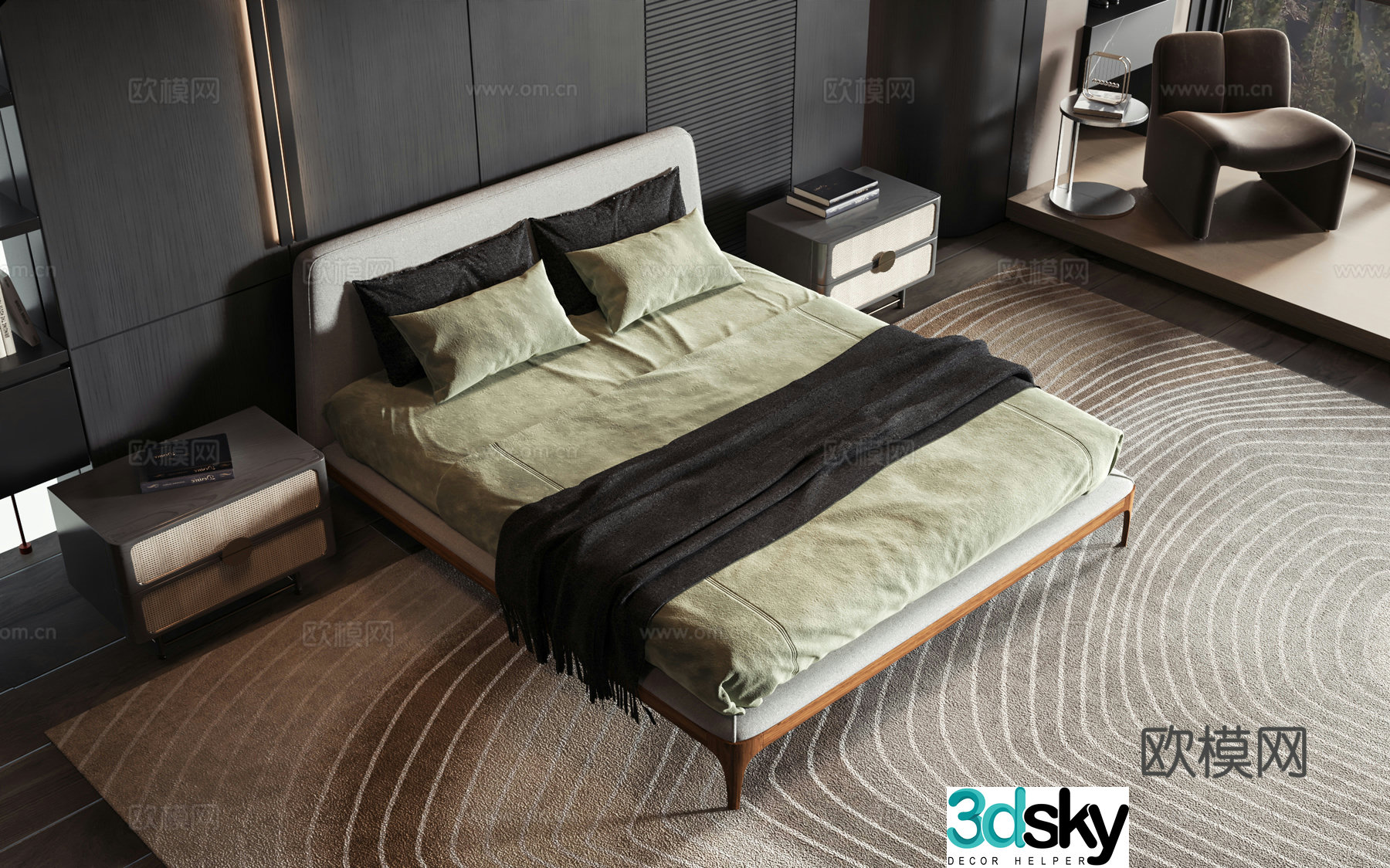 Modern style product bed 3d model