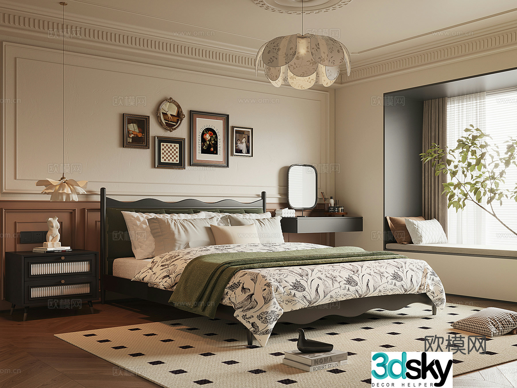 French medieval style home bedroom 3D model