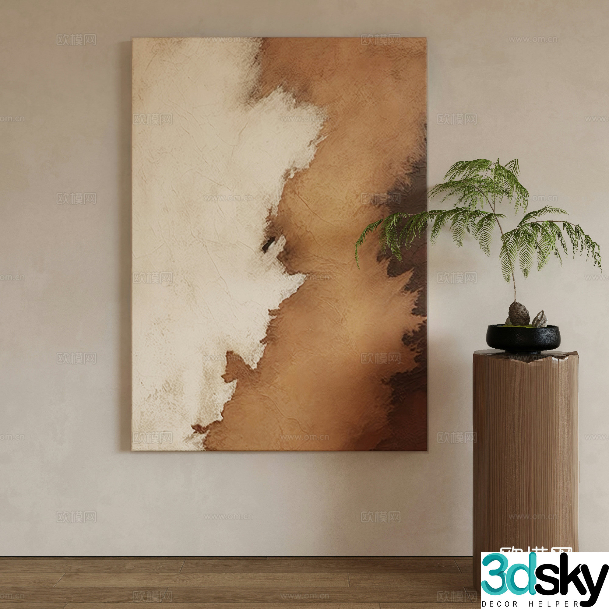 Modern Wasabi Hanging Painting Oil Painting 3D Model