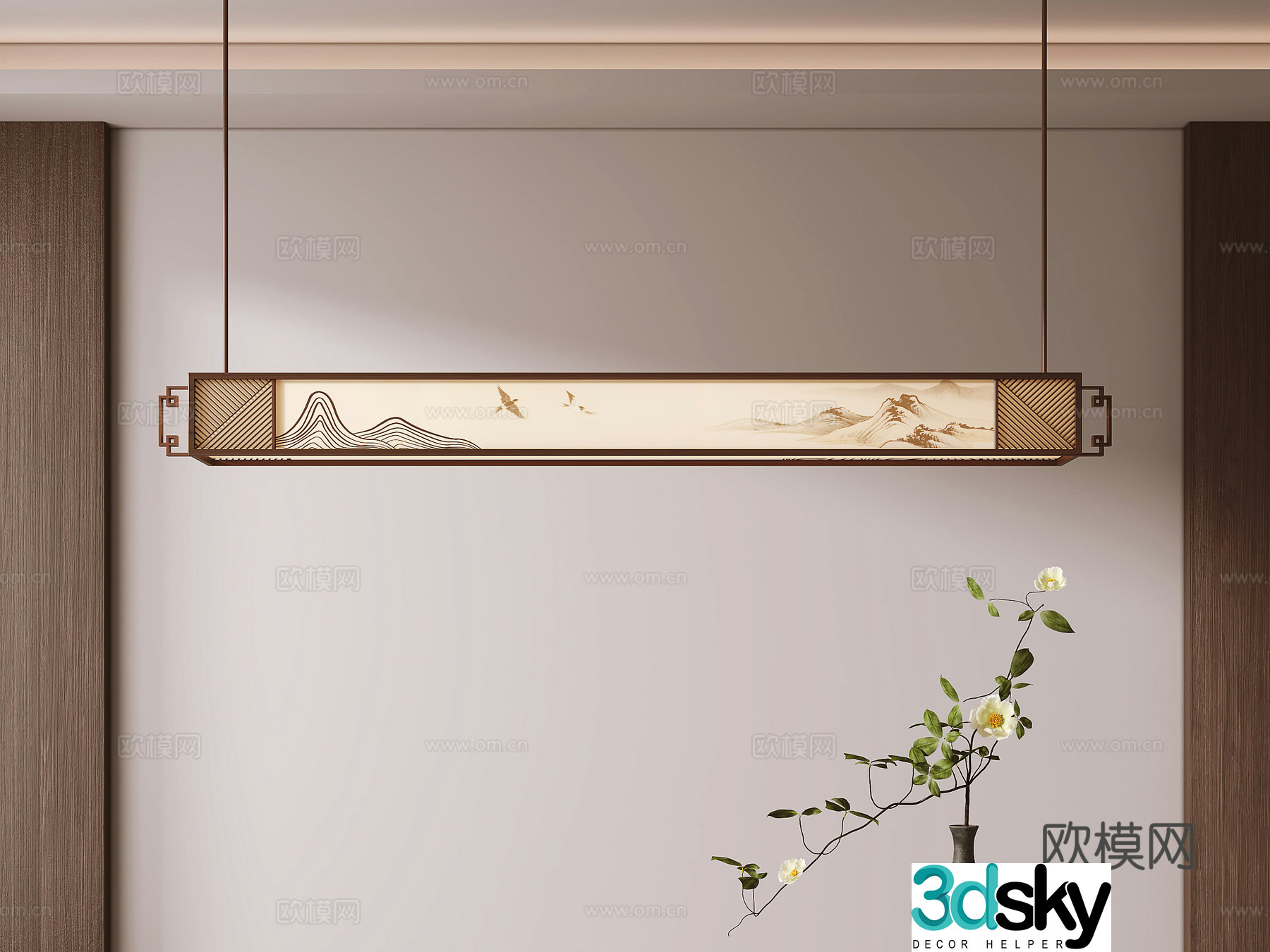 New Chinese chandelier 3D model