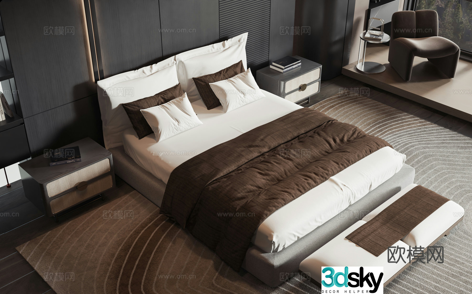 Modern style product bed 3d model