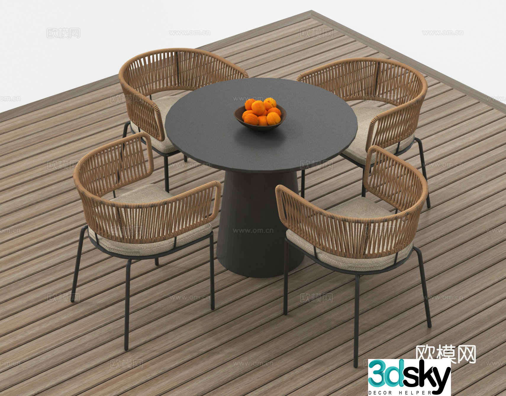 Outdoor table and chairs leisure table and chairs negotiation table and chairs coffee table and chairs 3D model