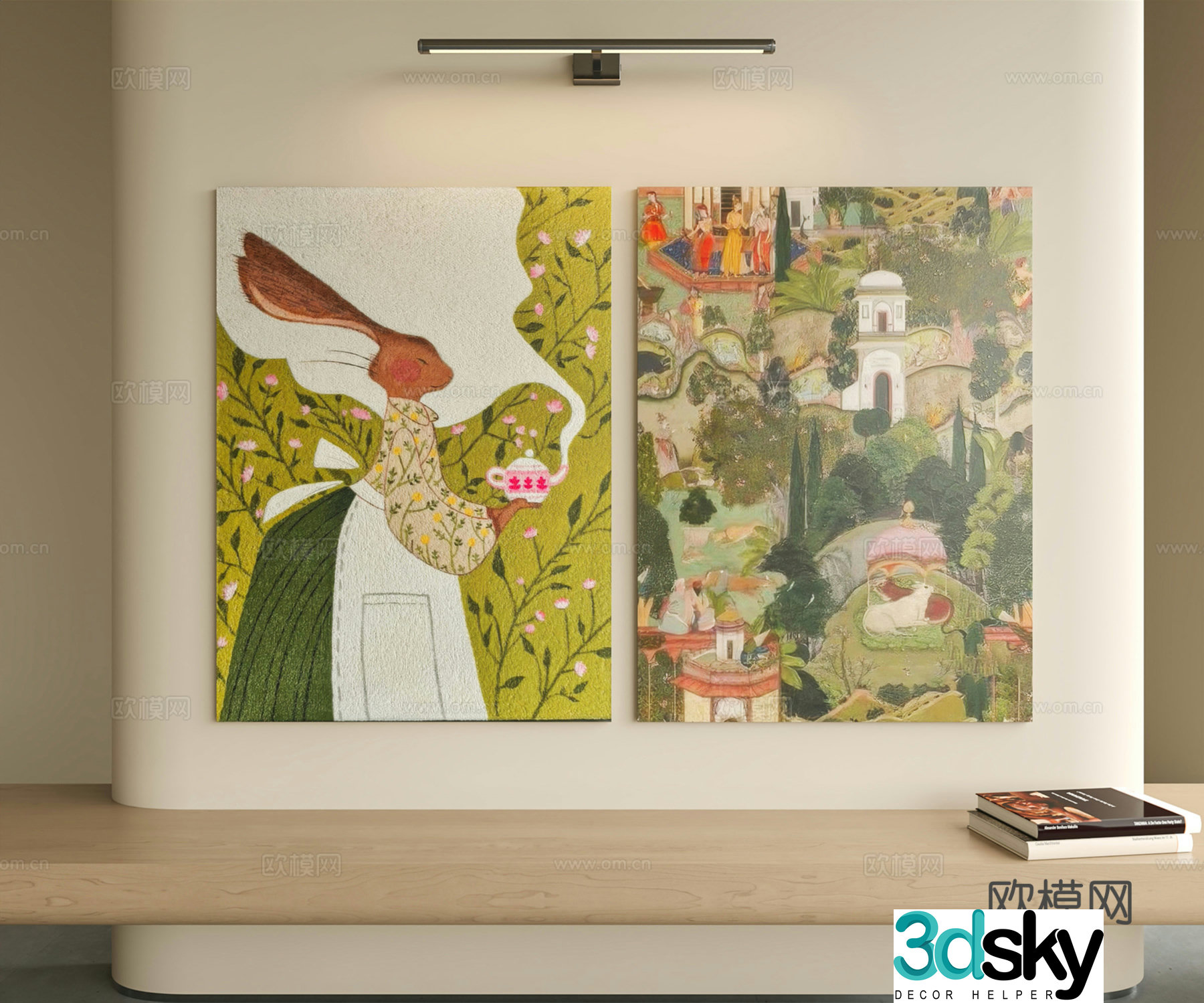 Modern cream hanging painting 3d model
