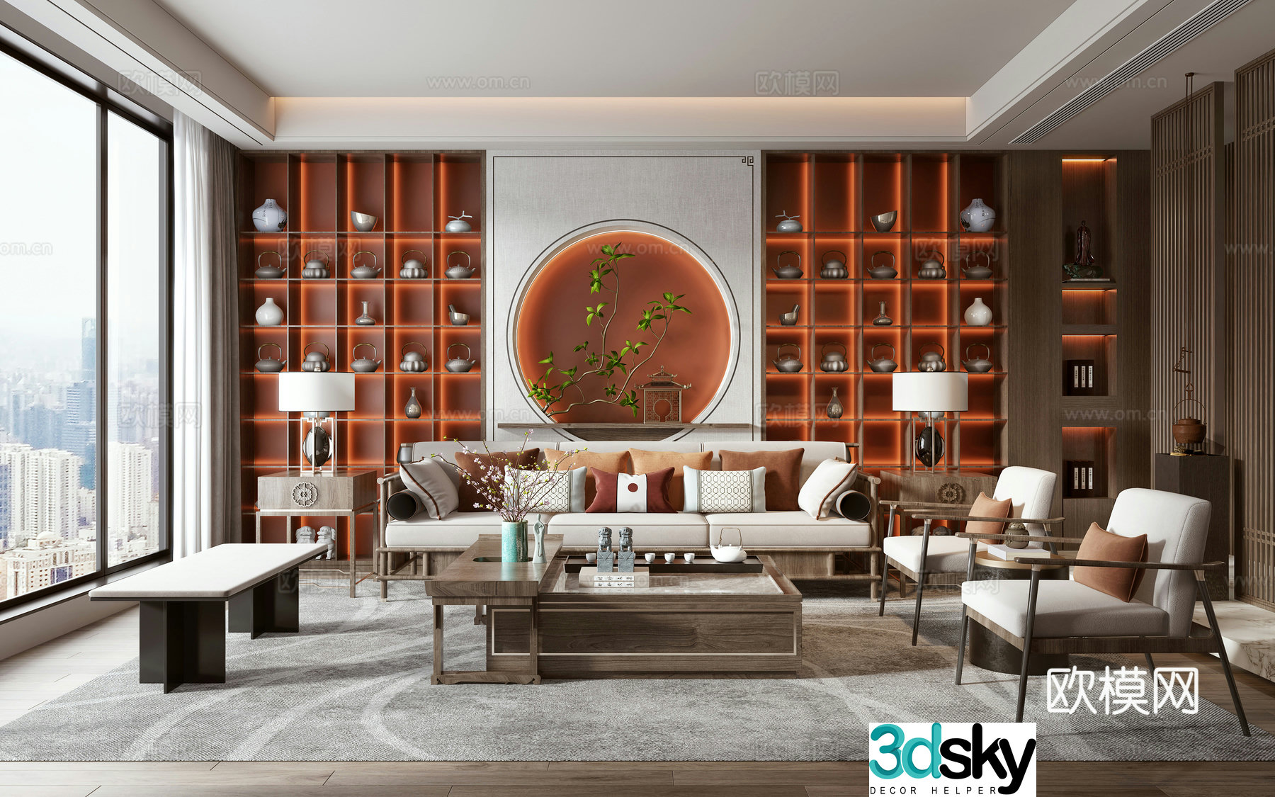 New Chinese living room 3D model