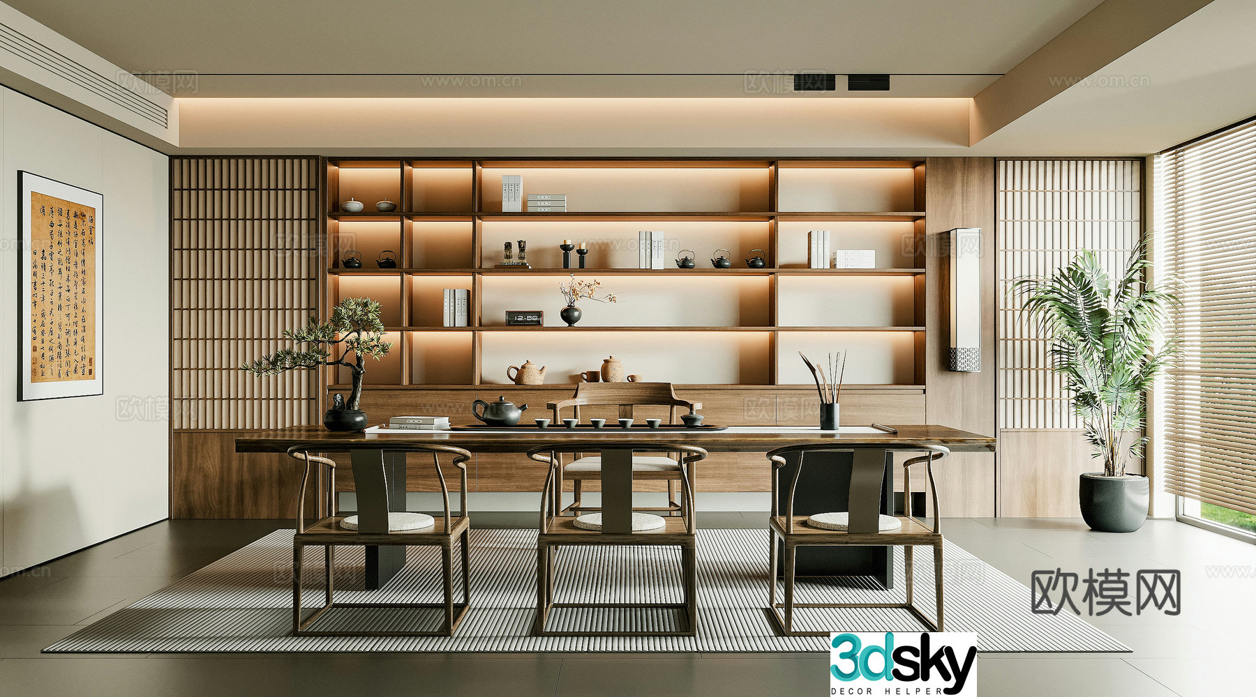New Chinese tea room 3D model