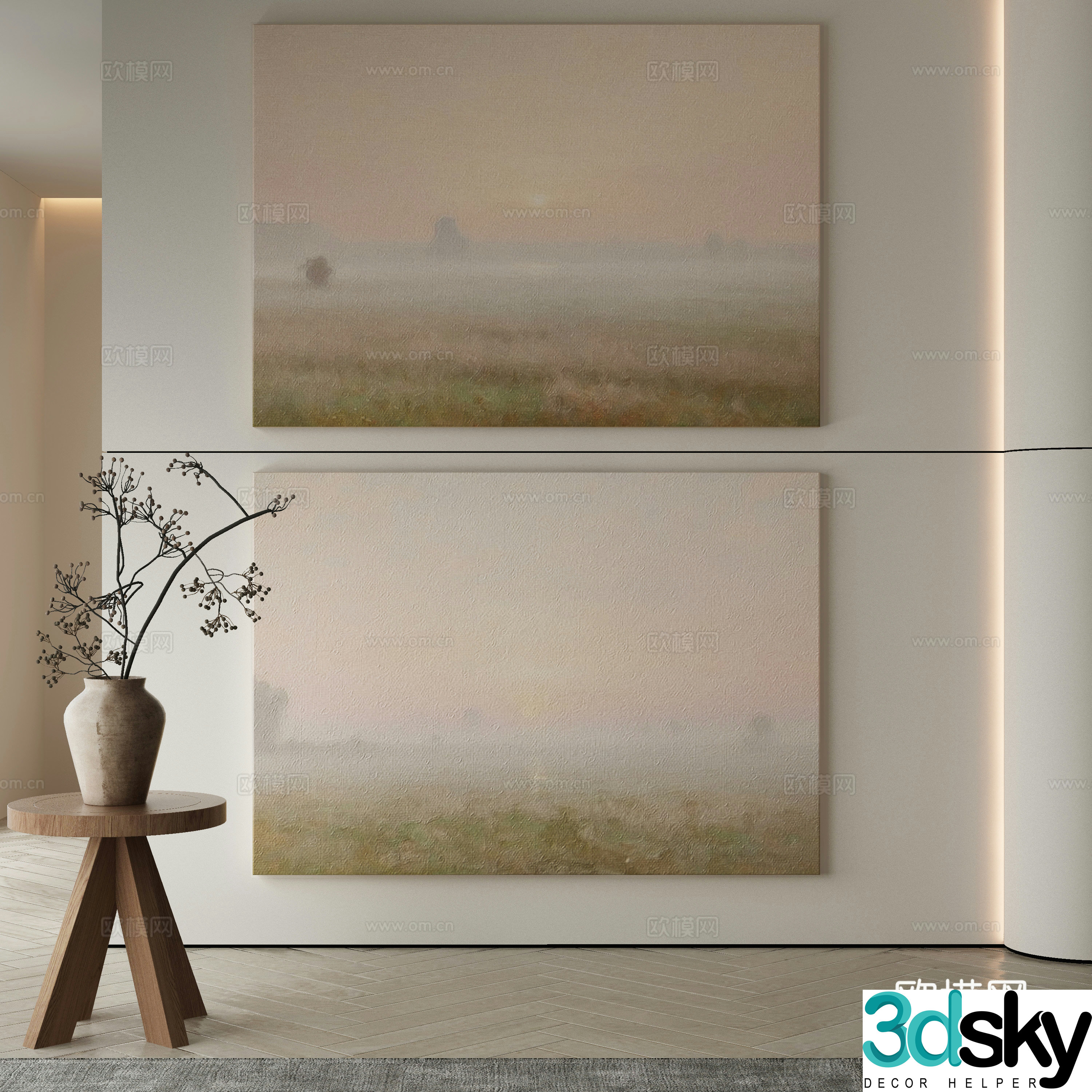 Modern Wasabi Hanging Painting Oil Painting 3D Model