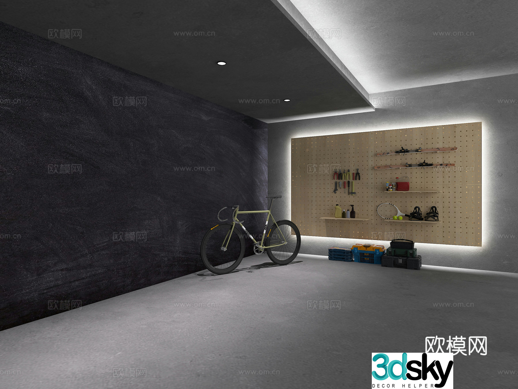 Modern garage 3d model
